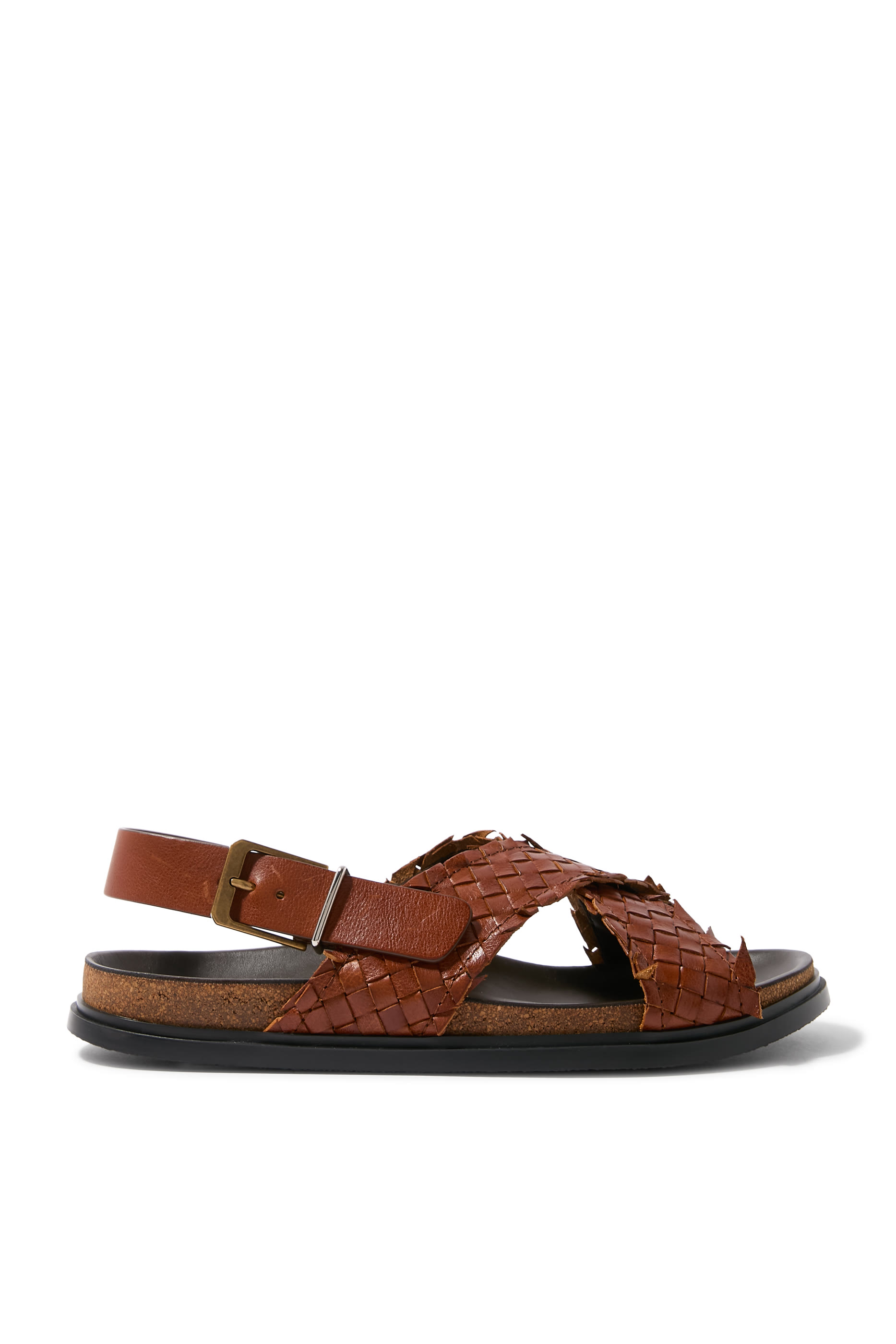 Buckled Leather Sandals 