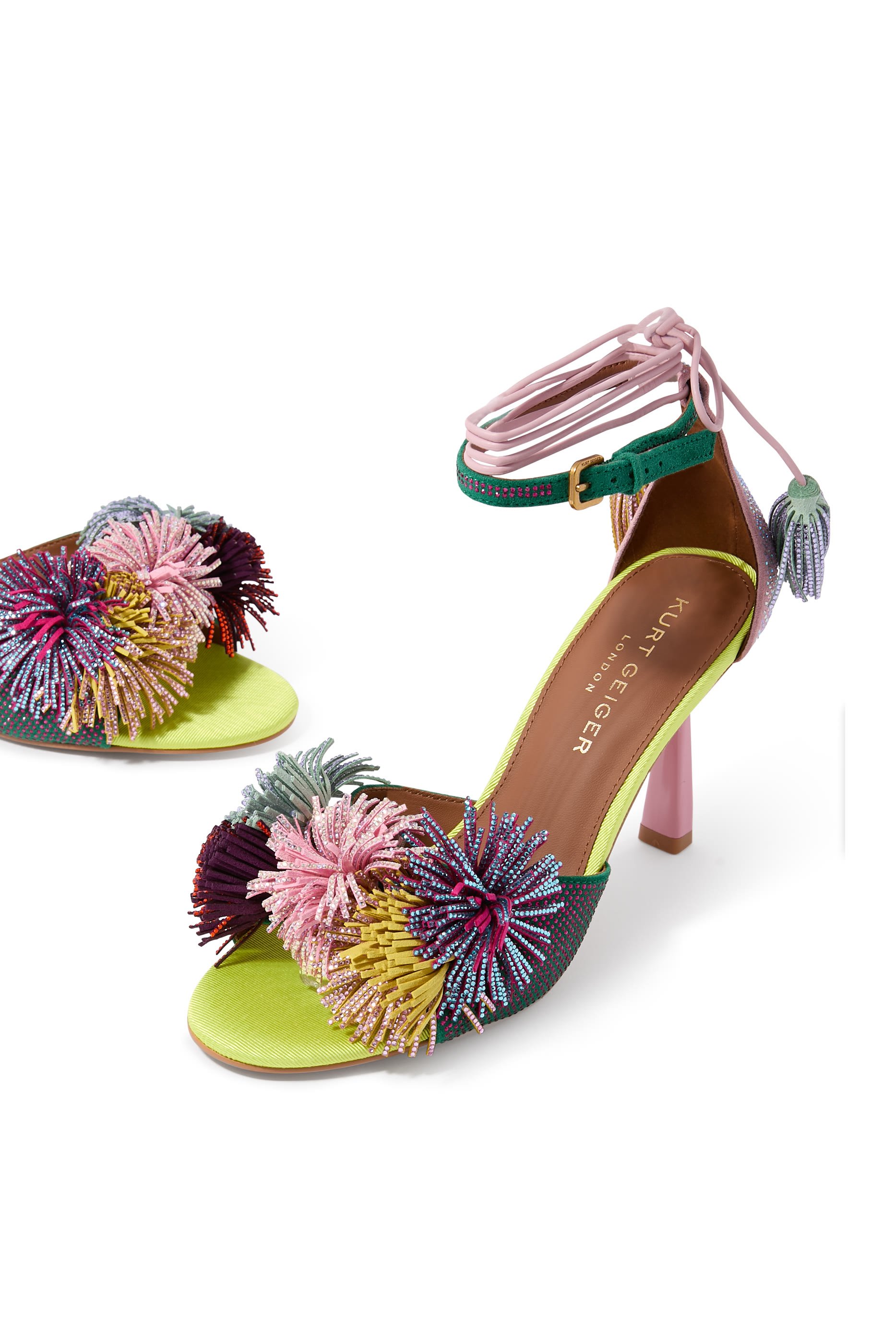 Pom Pom 70 Ankle Tie Sandals