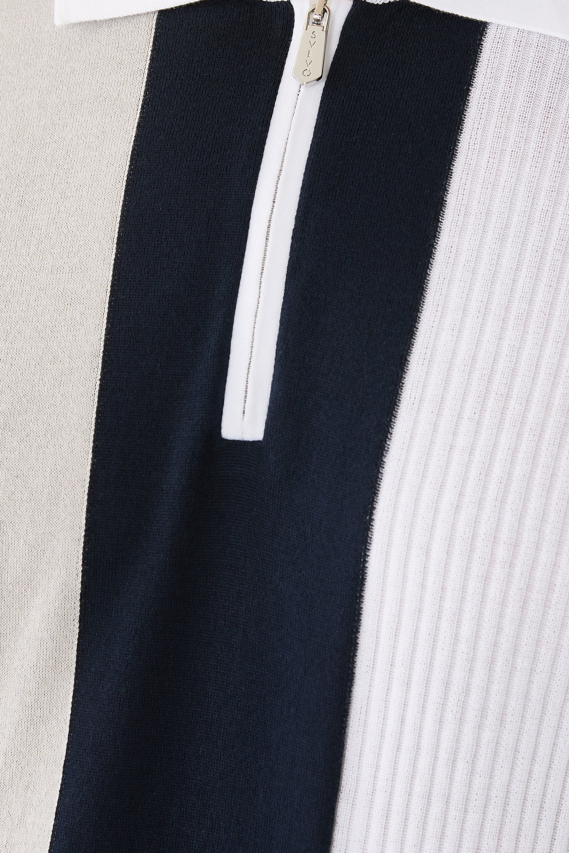 Stripe Half-Zip Polo Shirt