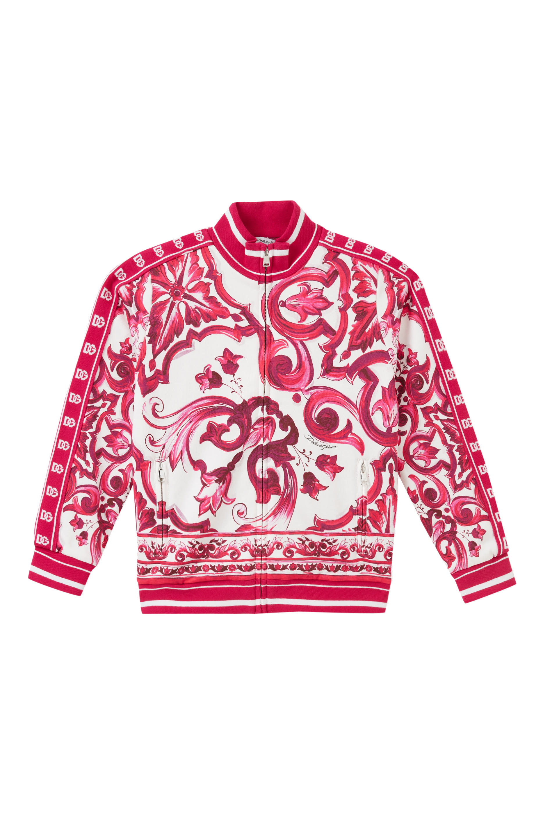 Kids Majolica-Print Zip-Up Jersey Sweatshirt