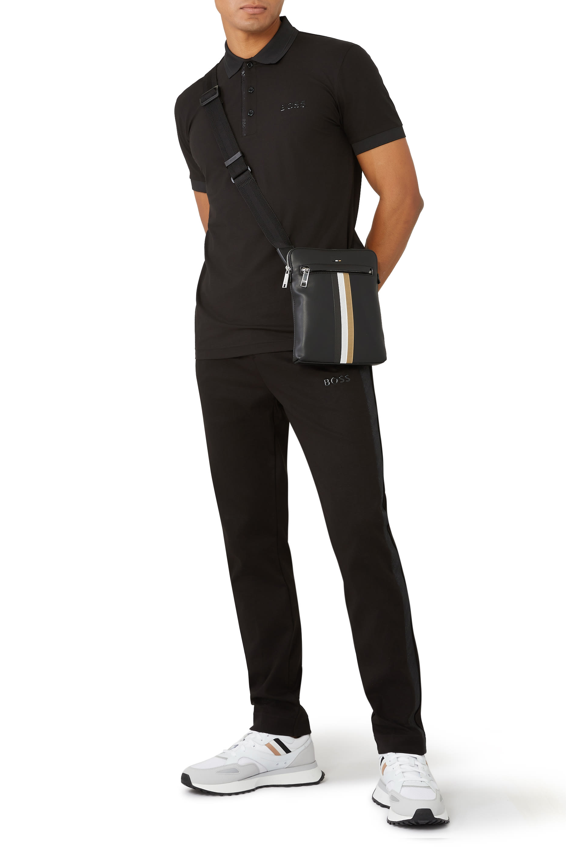 Striped Recycled Nylon Envelope Bag