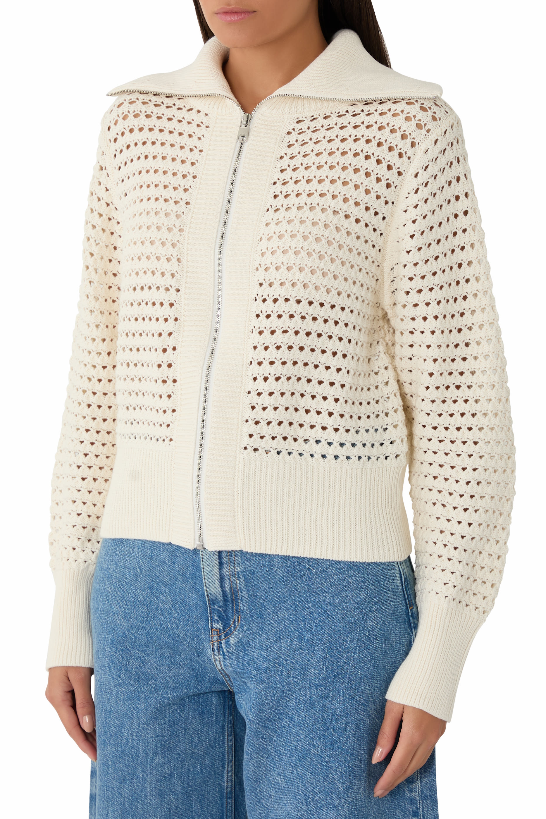 Eloise Zip-Through Knit Sweatshirt