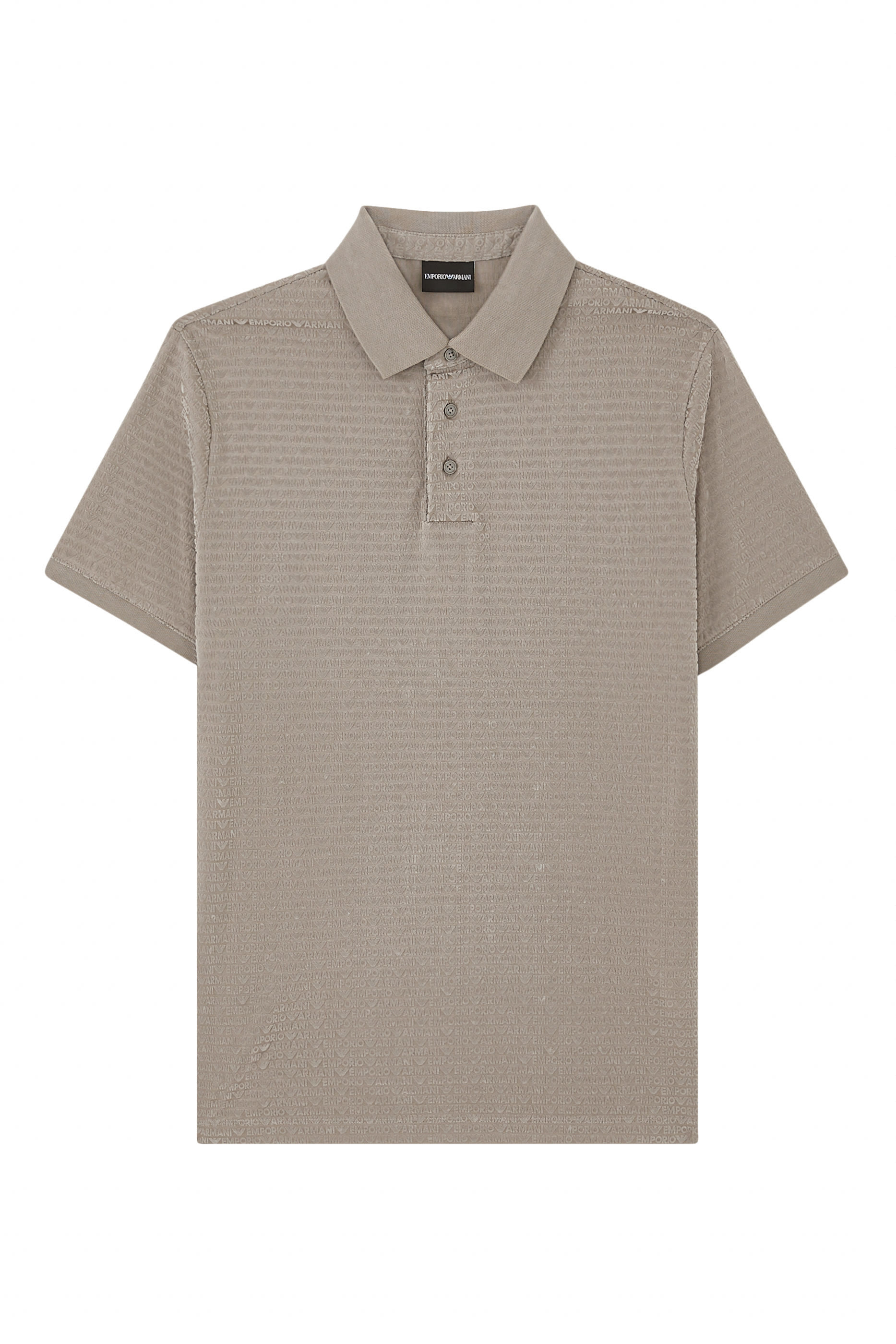 All-Over Jacquard Lettering Jersey Polo Shirt