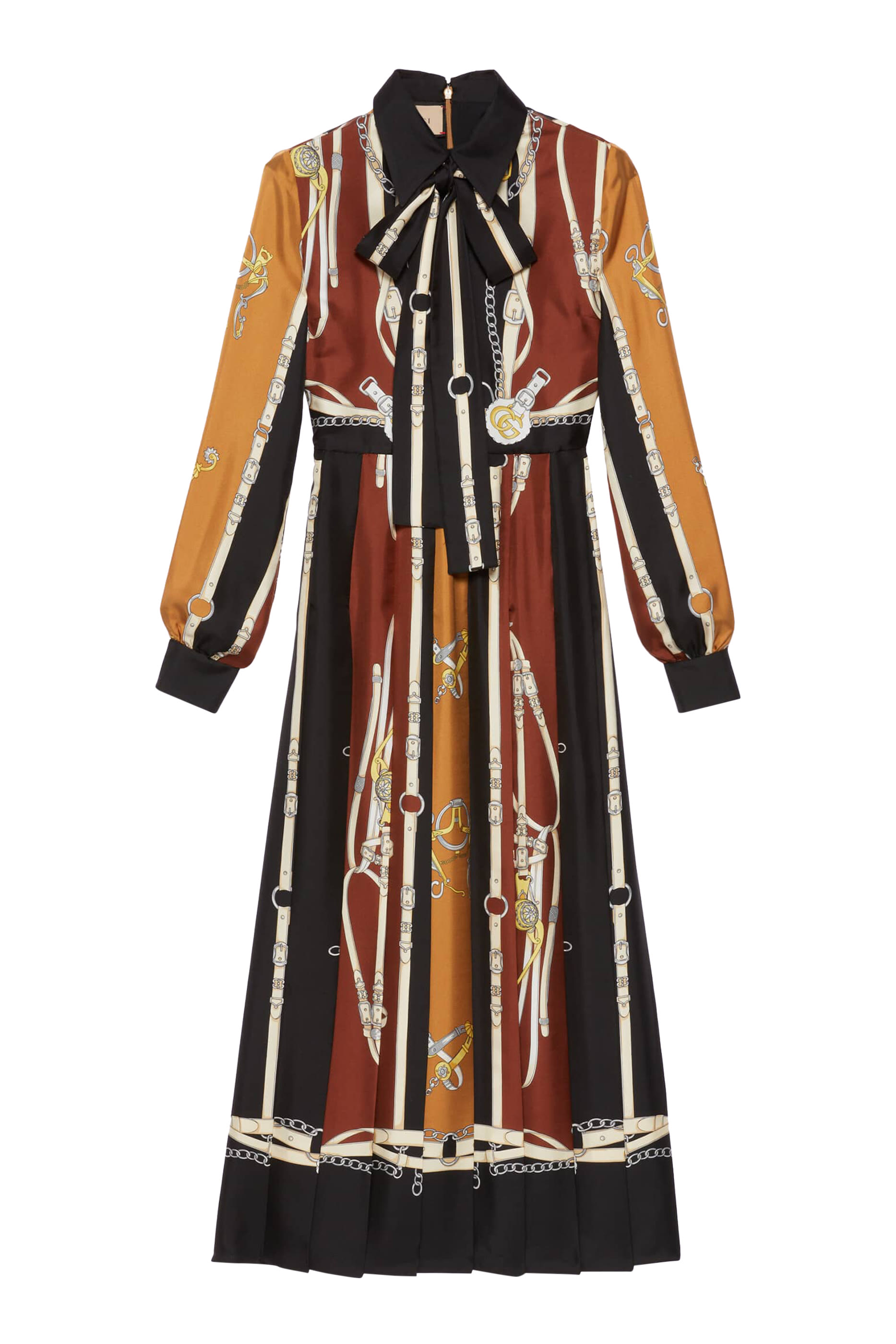 Equestrian Print Silk Dress