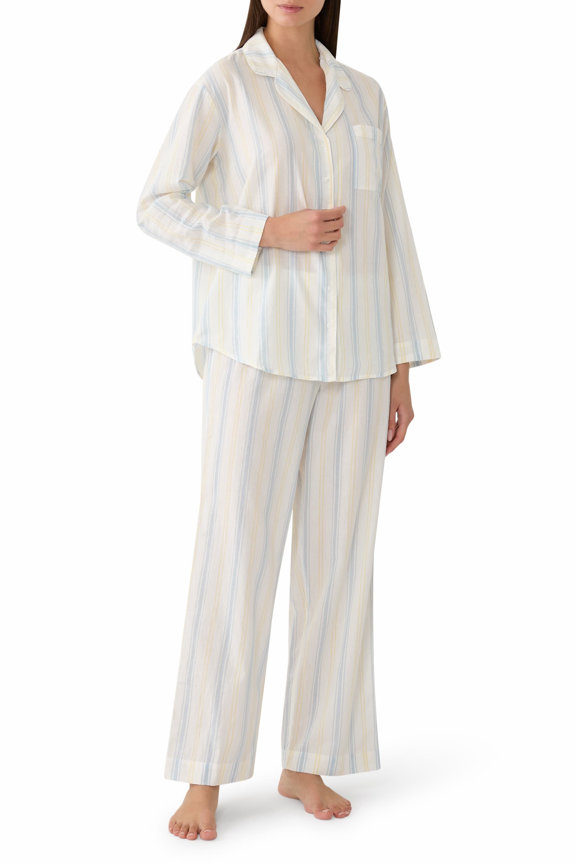  Organic Cotton Stripe Relaxed Pull-On Trousers 