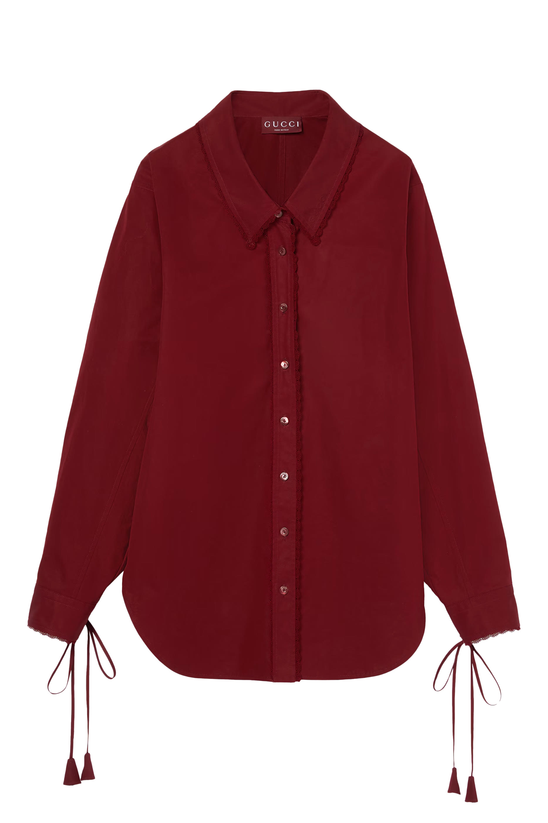 Cotton Poplin Shirt with Ties