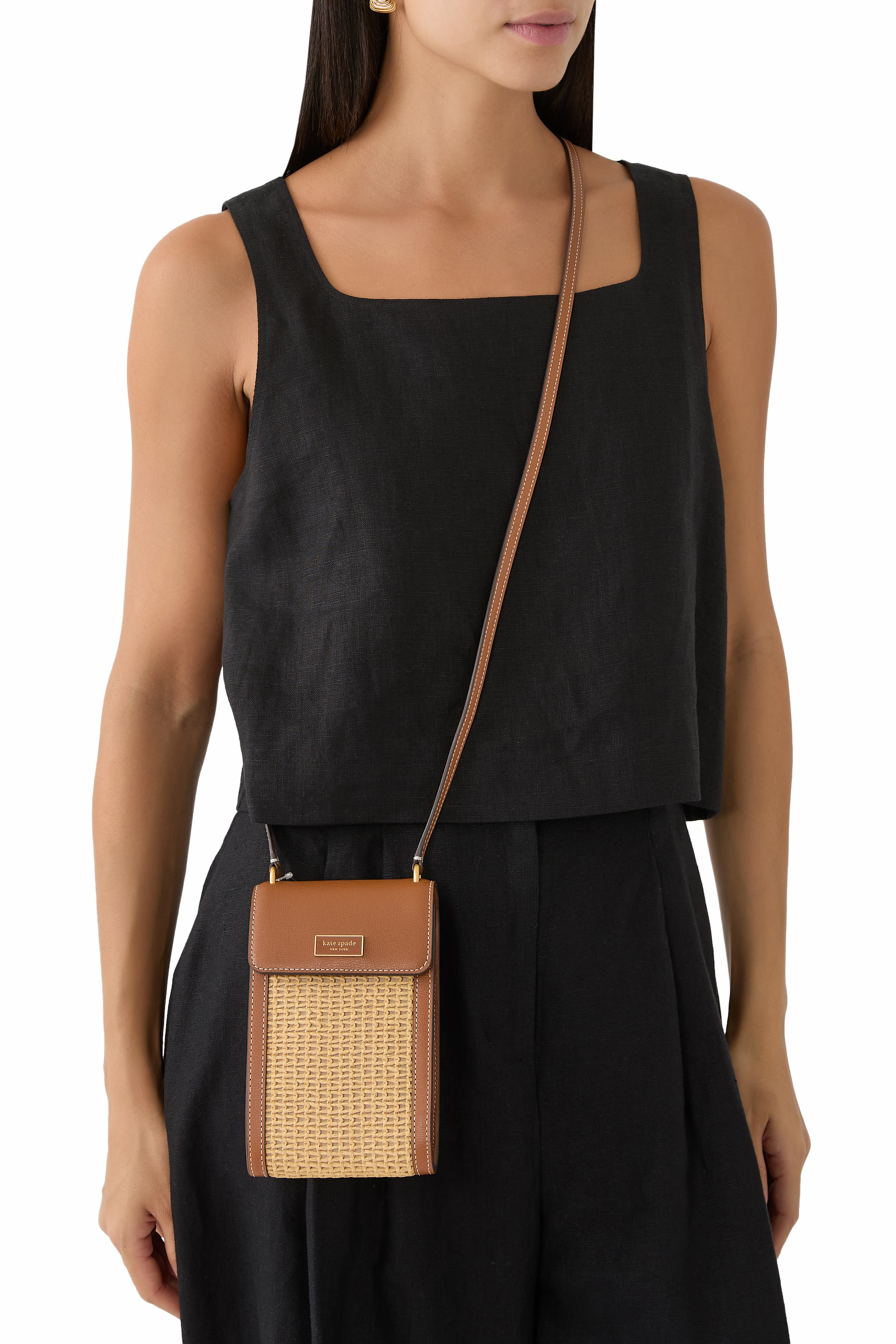 Serena Straw Phone Crossbody Bag