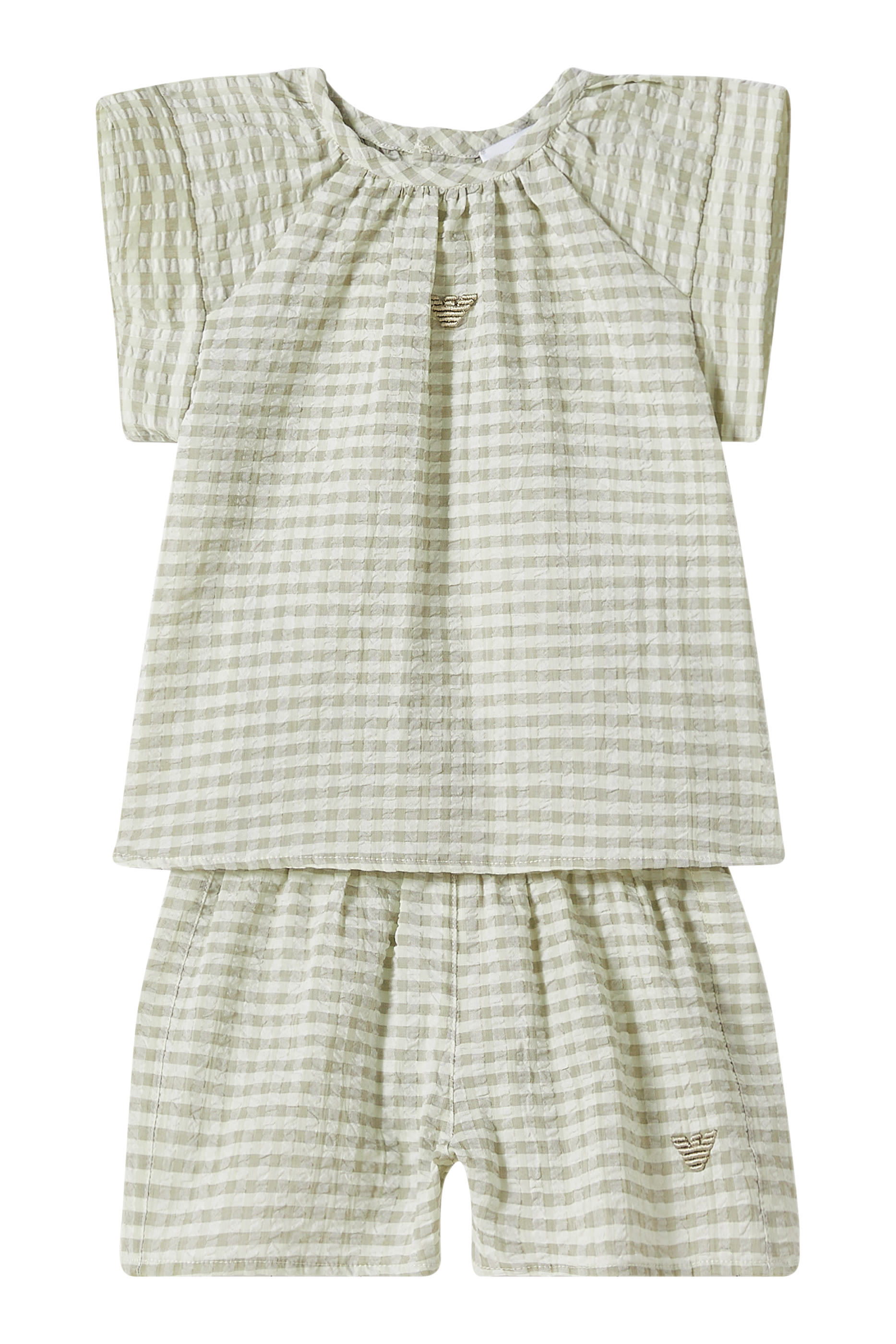 Kids Checked Top and Shorts Set