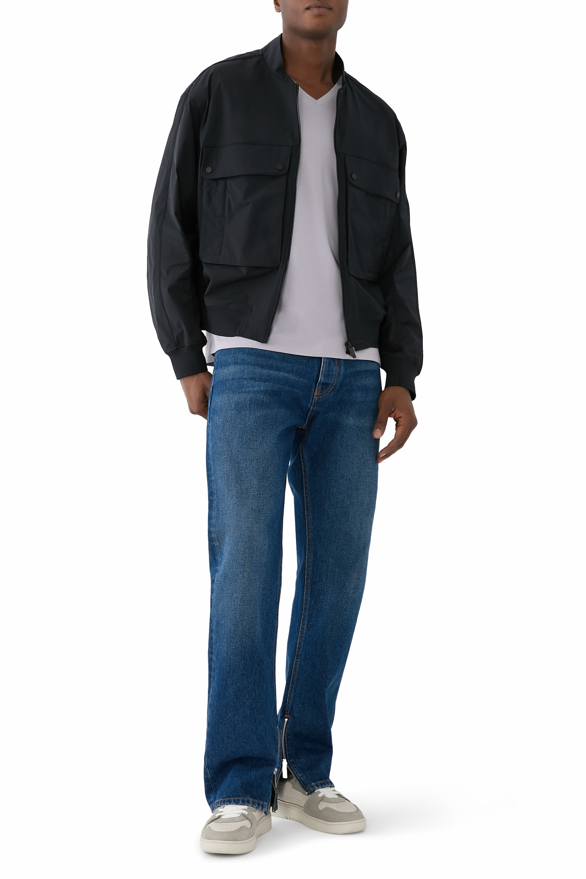 AX Logo Zip-Through Blouson Jacket