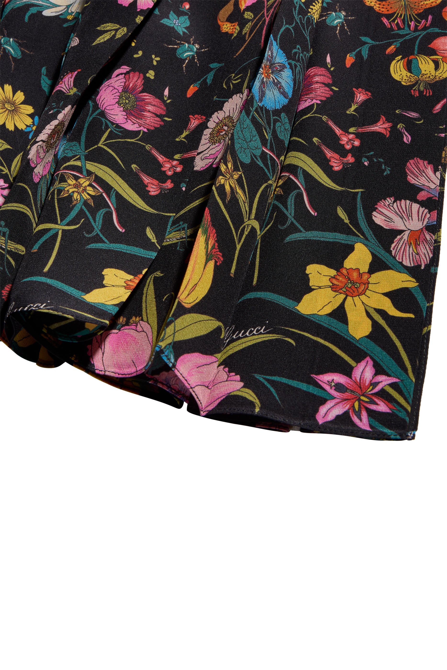 All-Over Flora Print Midi Skirt