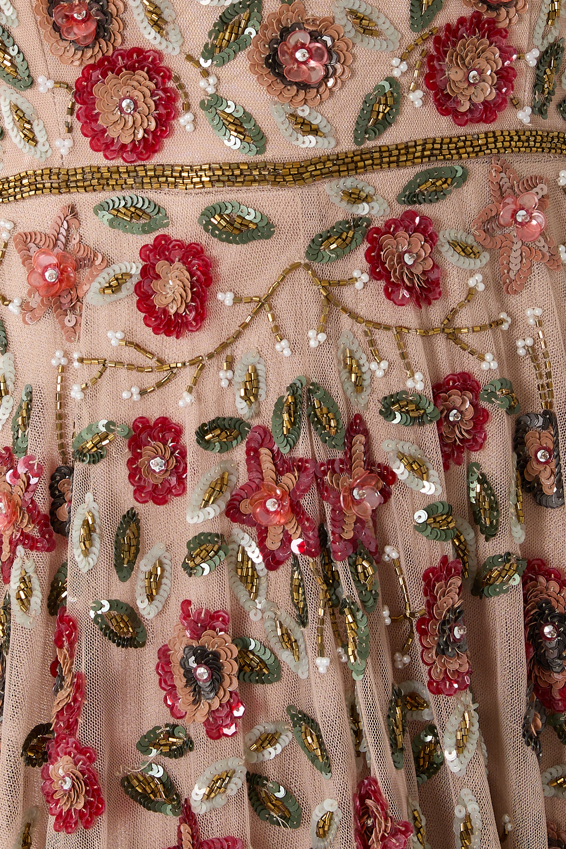 Antique Floral Embellished Gown