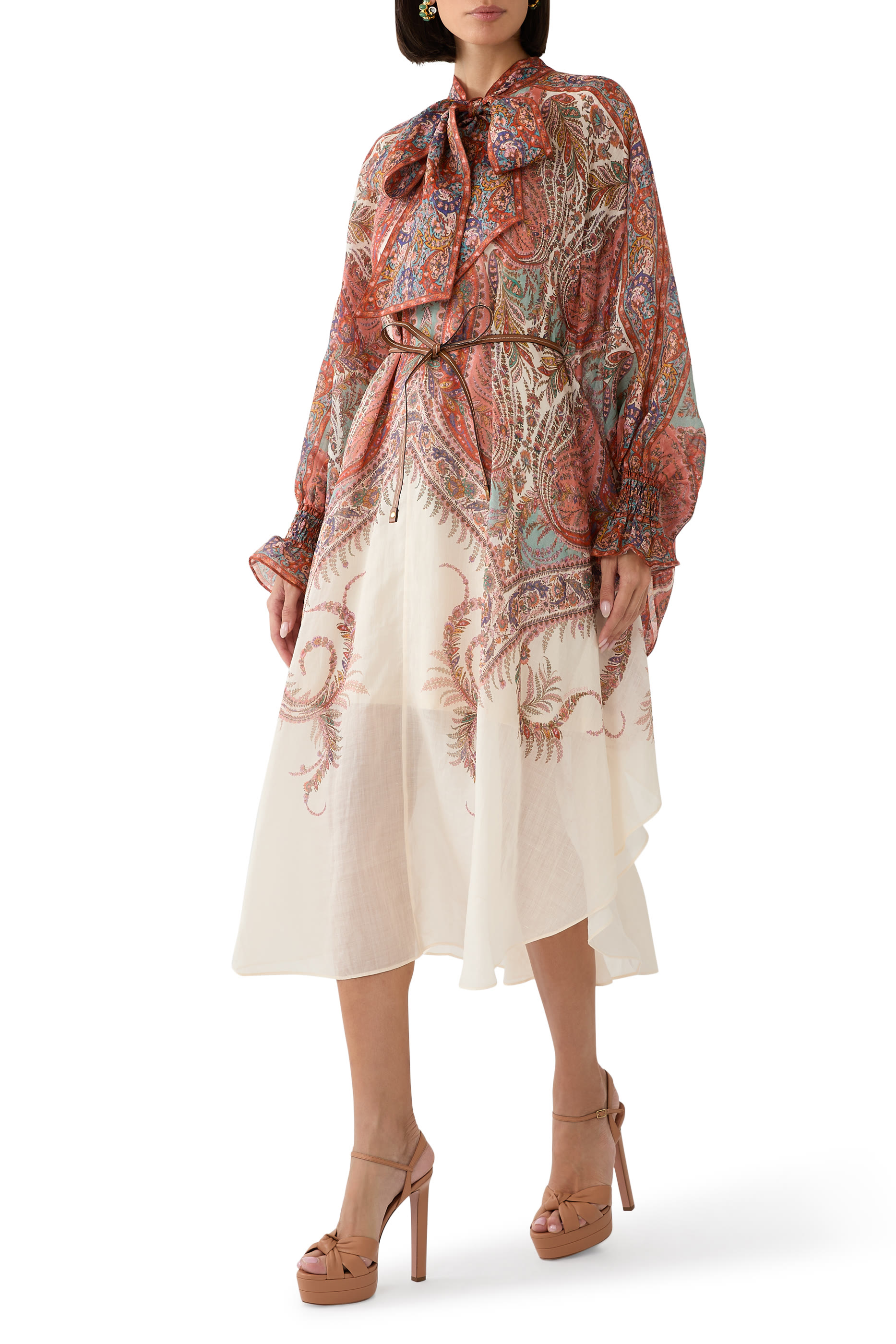 Rhiannon Tie Neck Midi Dress