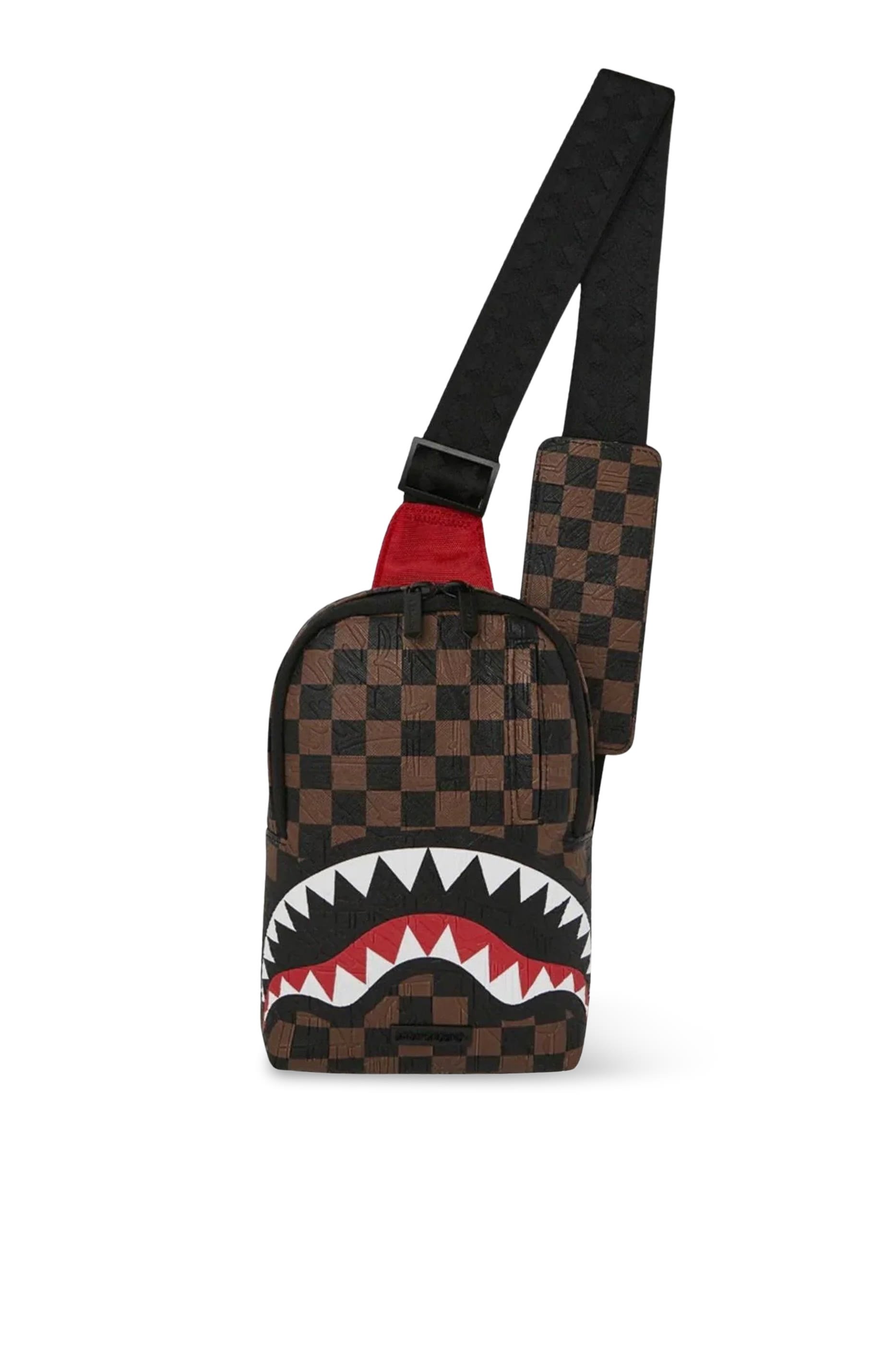 Kids Check Embossed Backpack Sling Bag