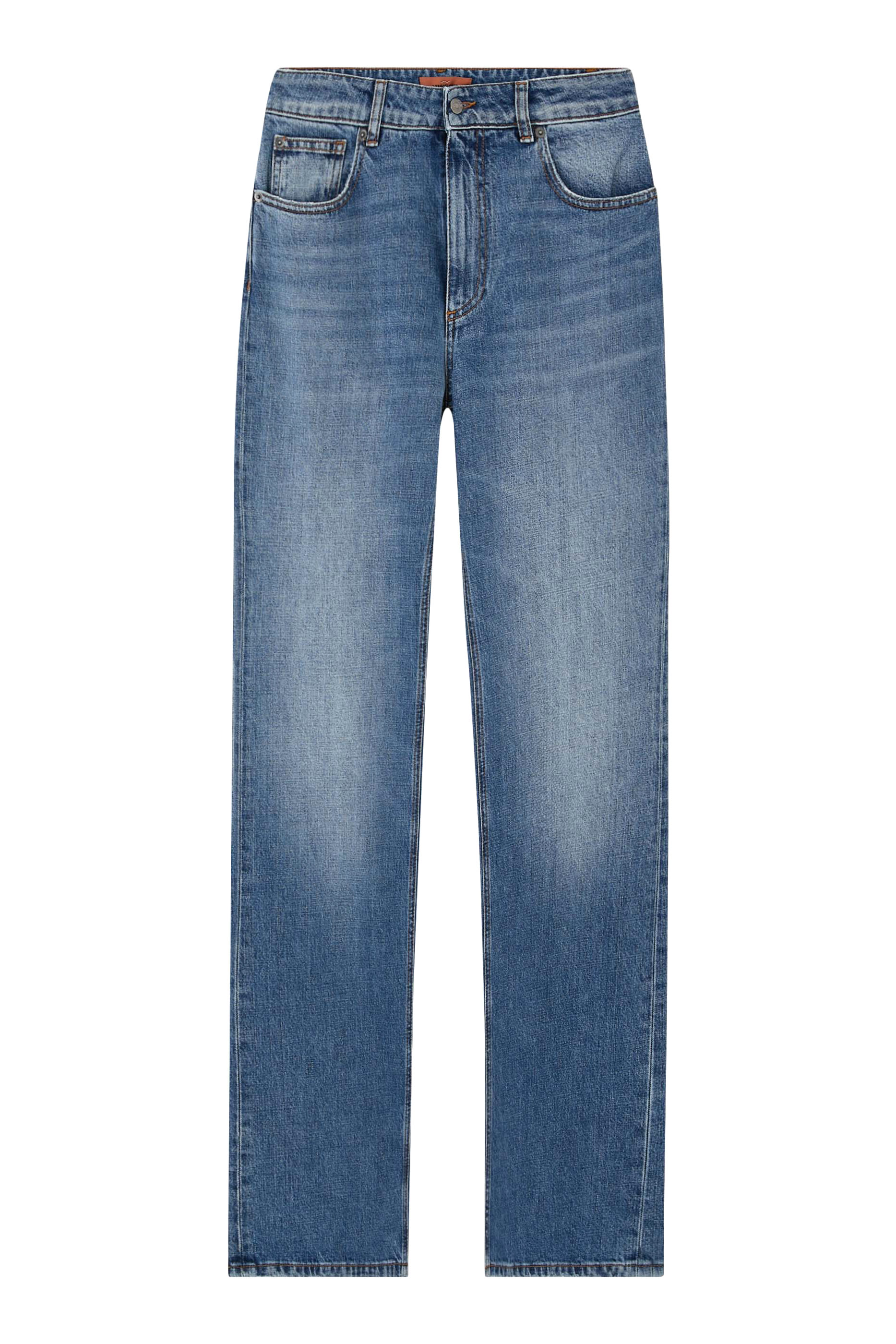 Solid Washed Denim Flared Jeans