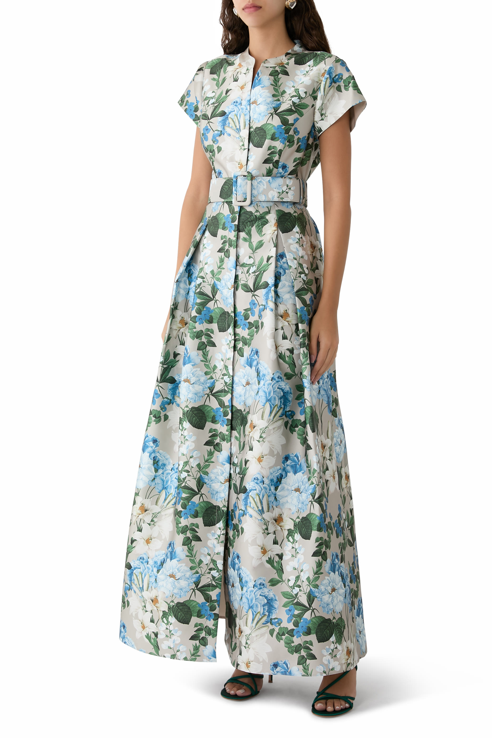 Marta Floral Belted Gown