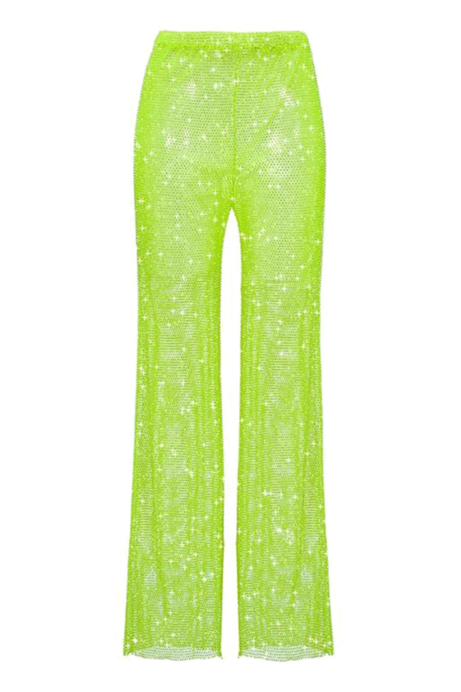 Rhinestone Mesh Pants