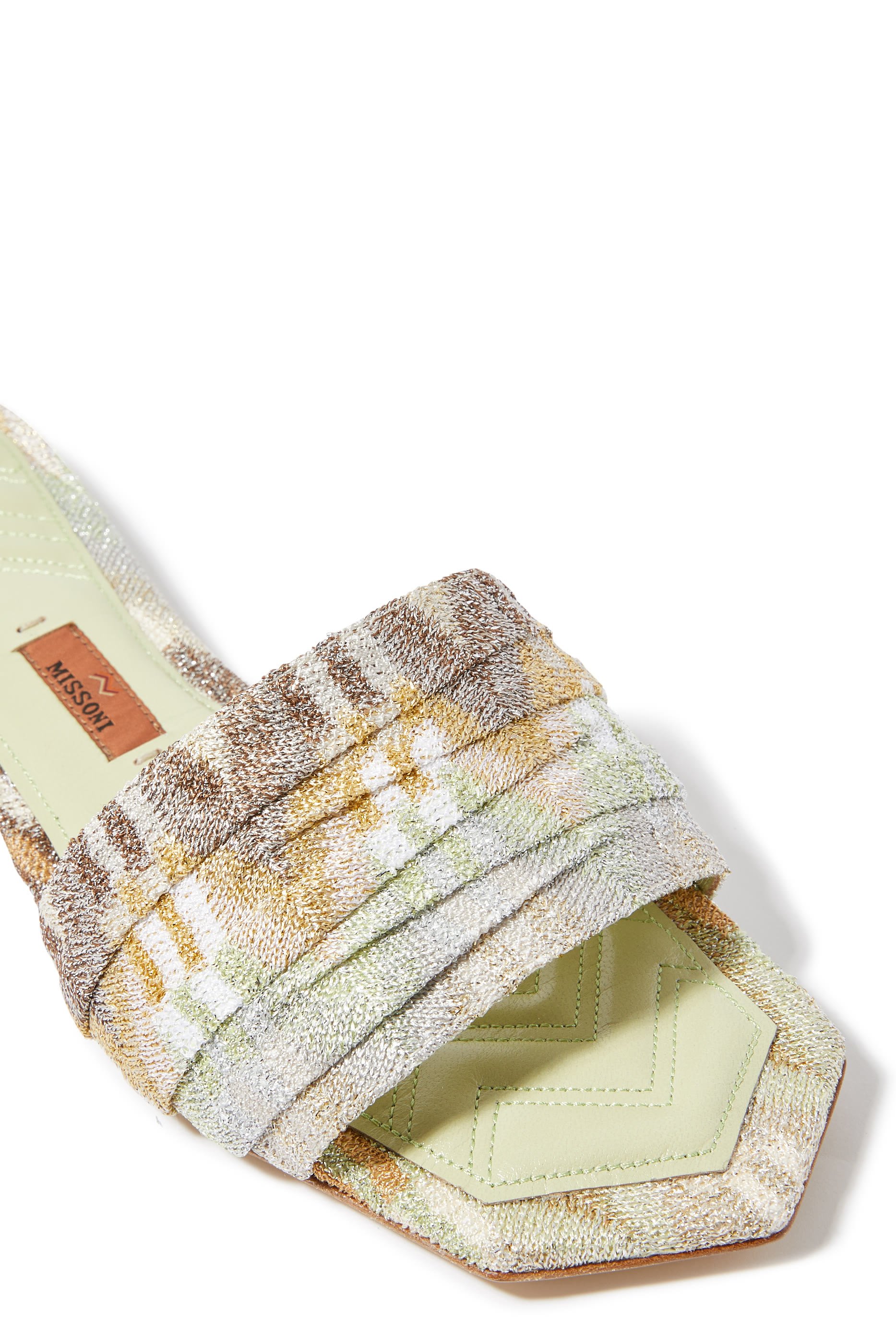 Gia Chevron Lame Raschel Slides