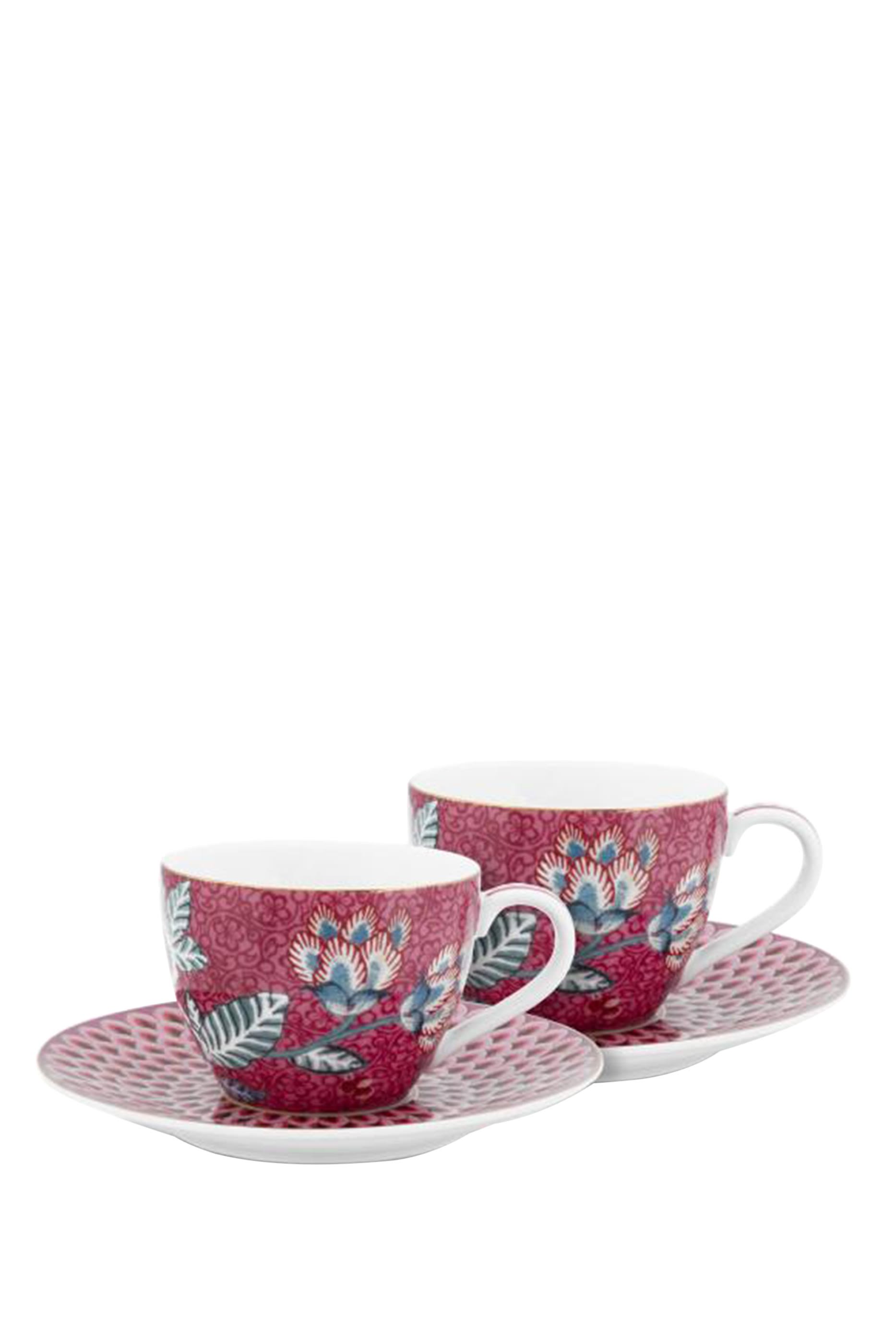 Flower Festival Espresso Cups & Saucers Set