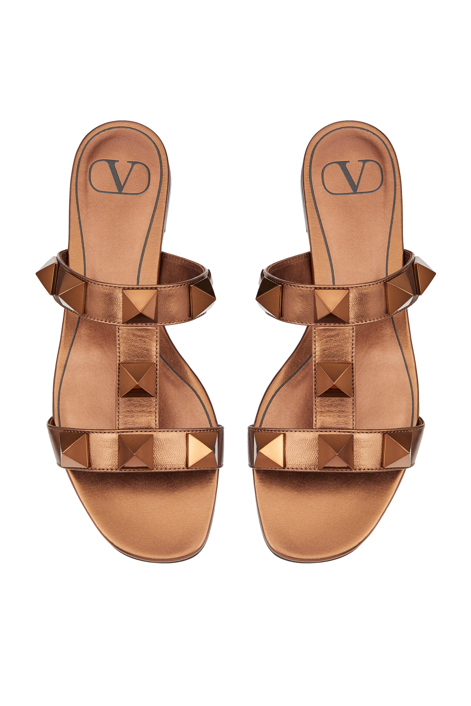 Valentino Garavani Roman Stud Leather Slides