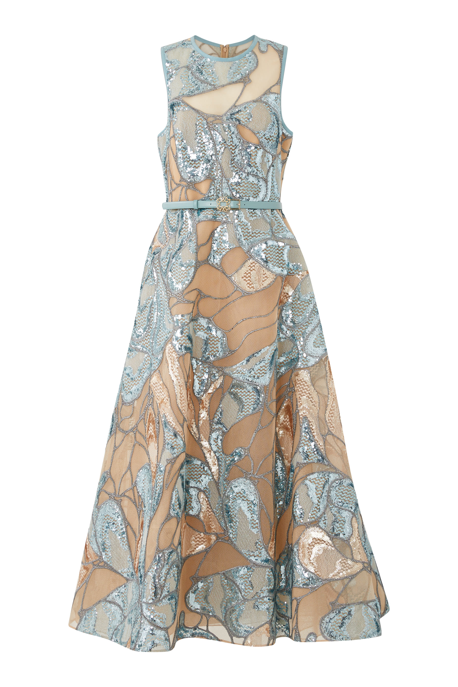 Tulle Embroidered Midi Dress