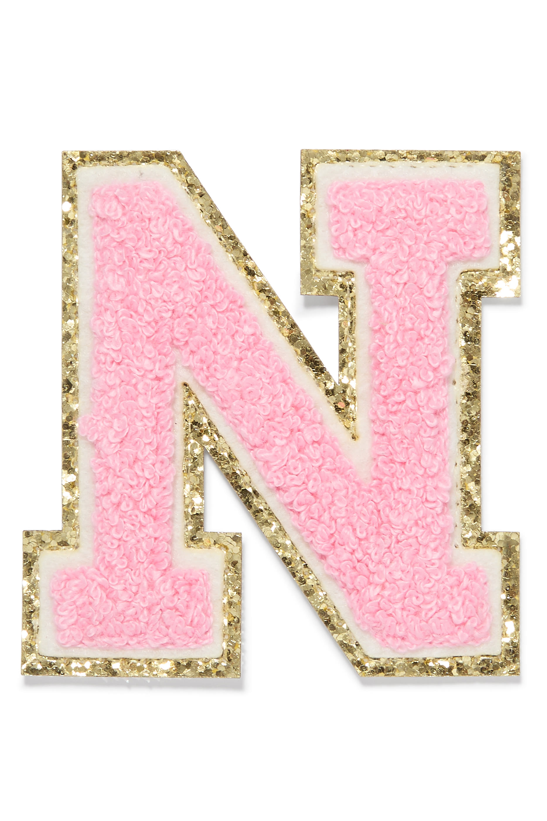 Kids 3&rdquo; Chenille Sparkle N Letter Patch