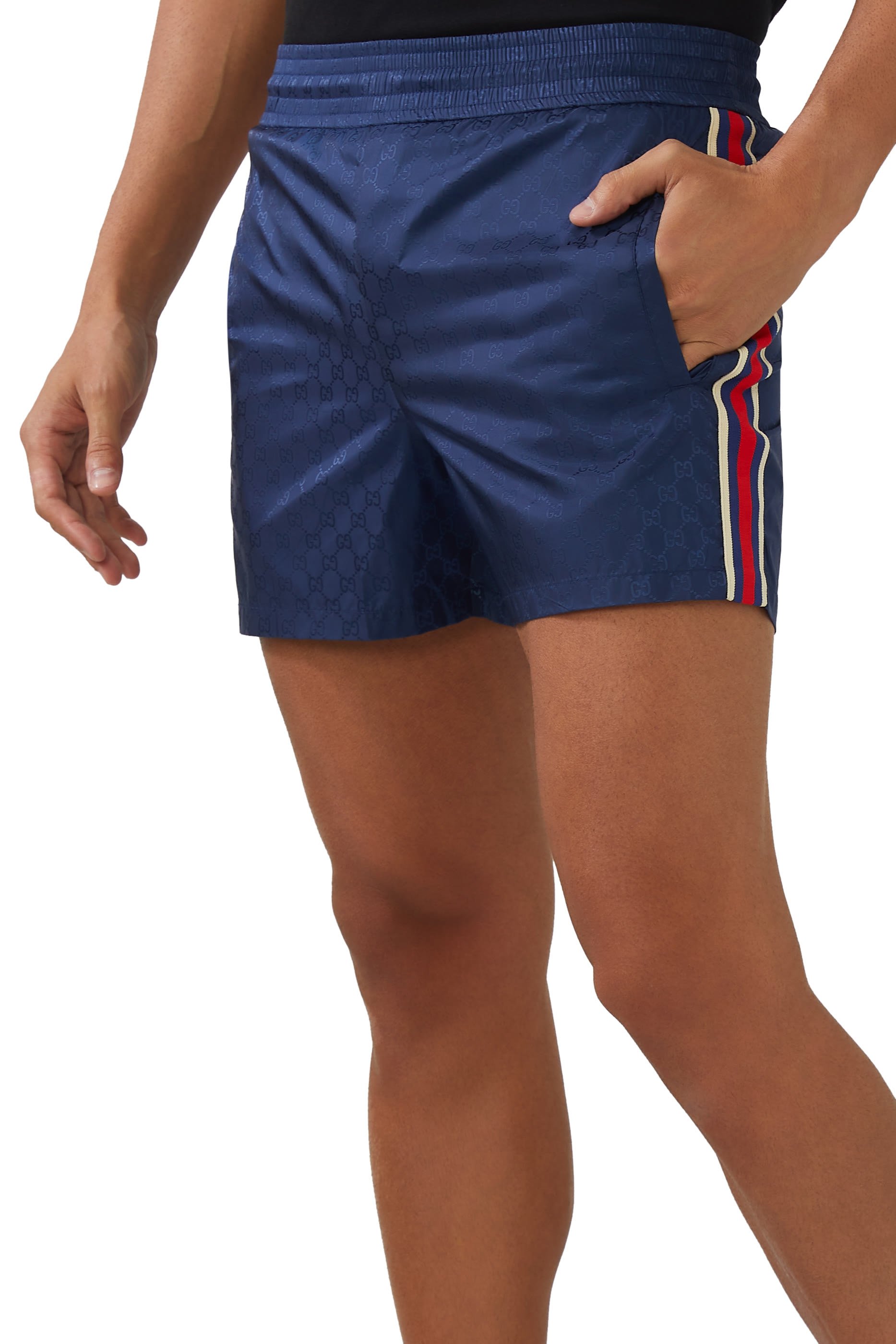 GG Jacquard Nylon Swim Shorts