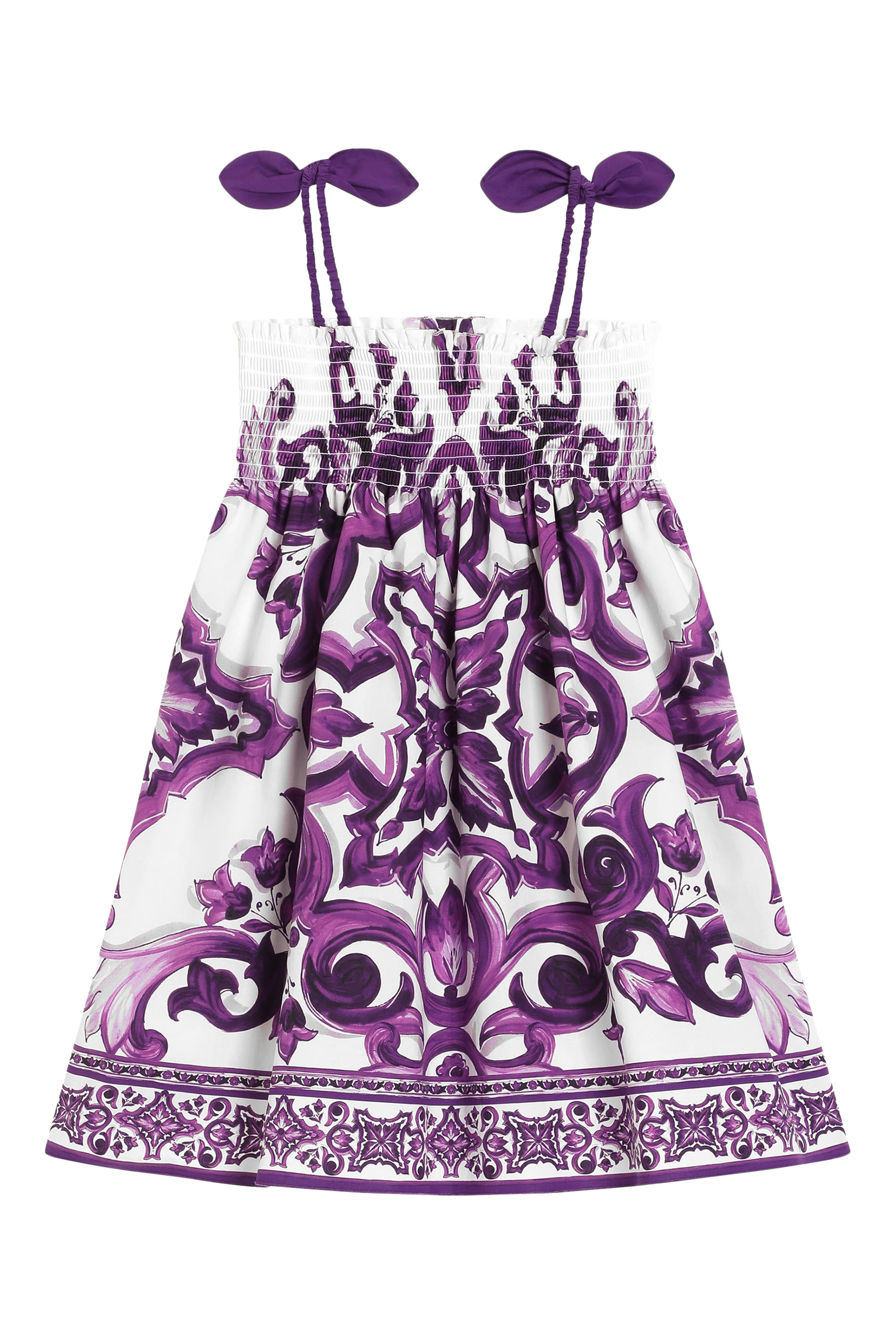 Kids Majolica Print Poplin Sundress