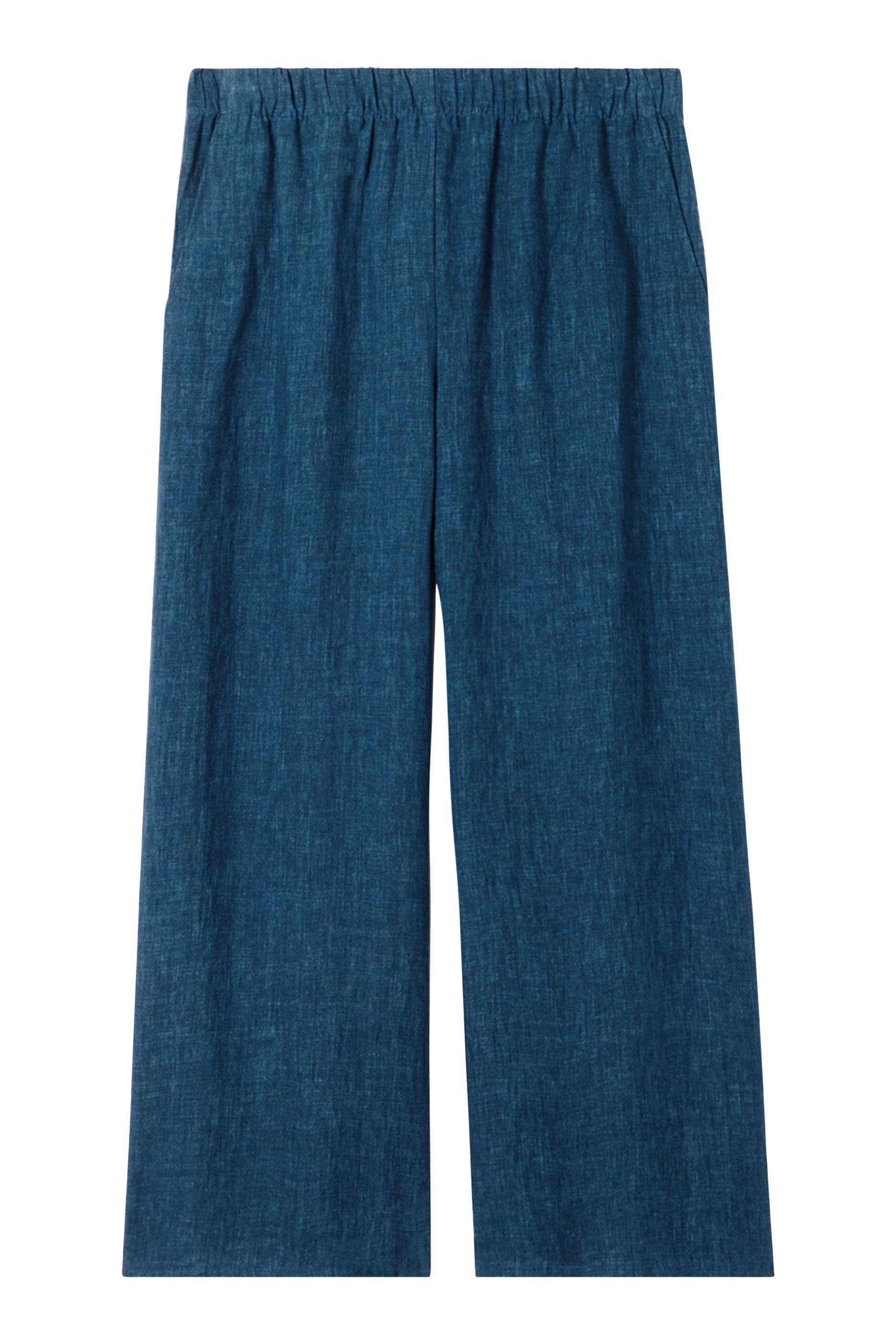 Washed Organic Linen D&eacute;lav&eacute; Wide-Leg Pant