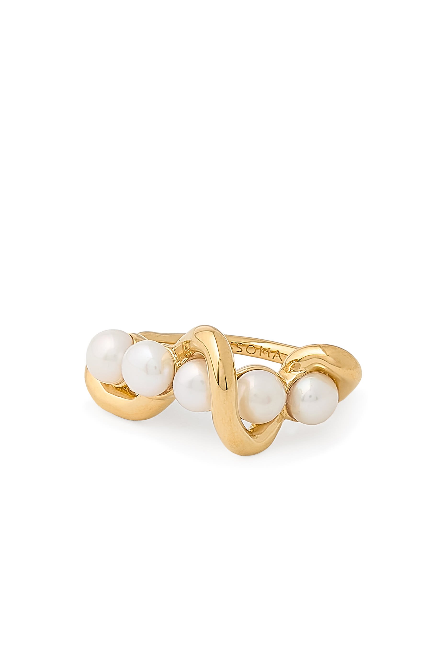 Molten Pearl Twisted Stacking Ring