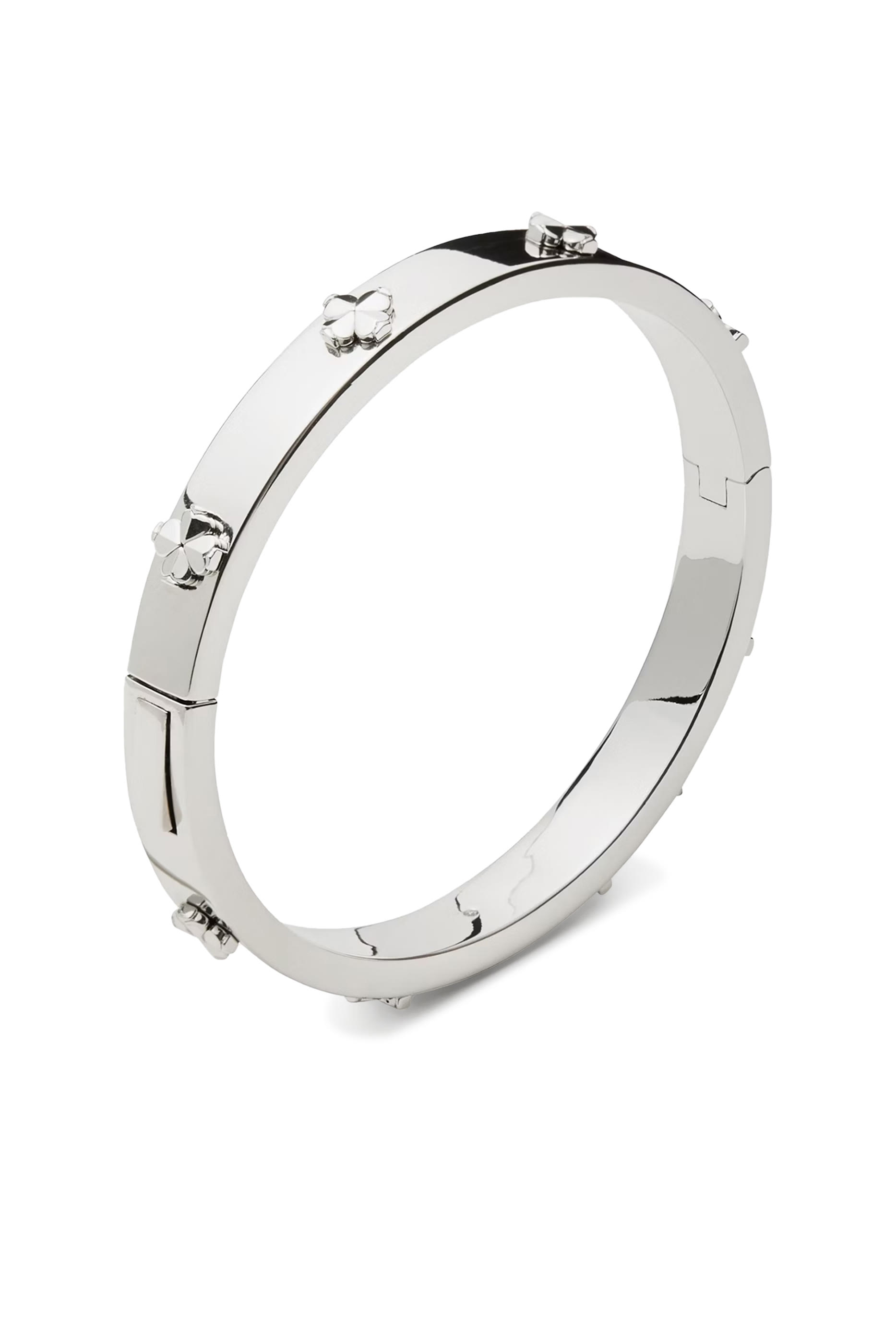 Spade Flower Hinged Bangle