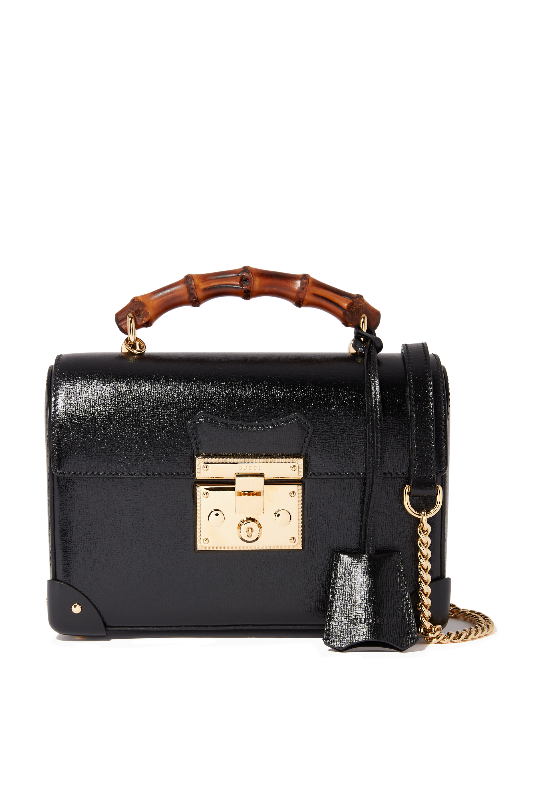 Leather Padlock Small Bamboo Shoulder Bag