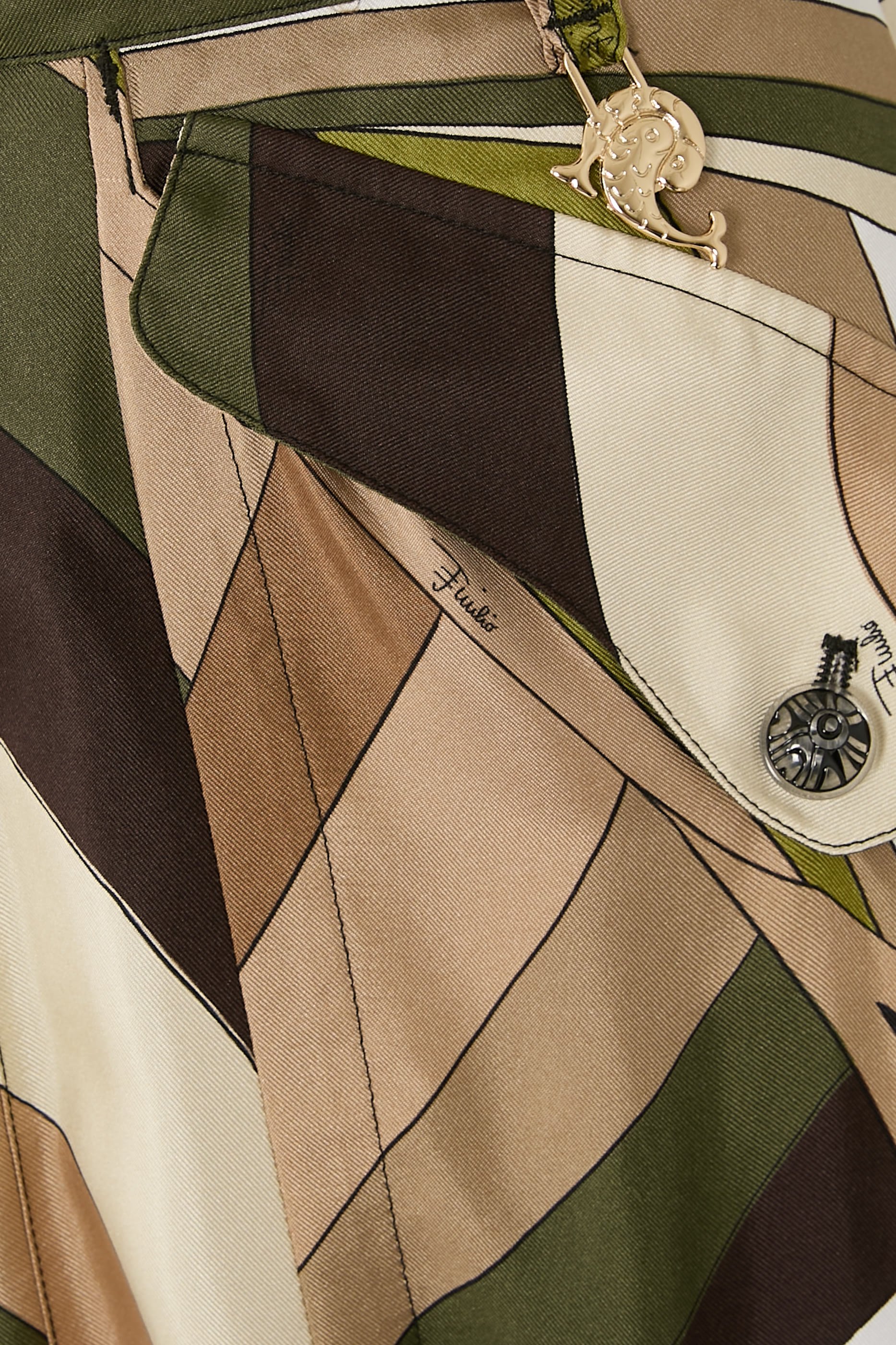 Iride-Print Cargo Trousers