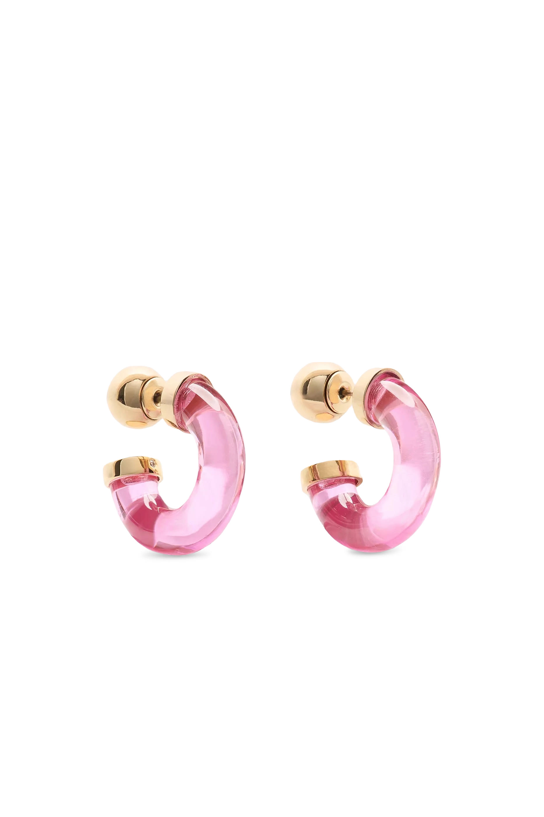 Glow Up Front Back Huggies, Titanium & Resin