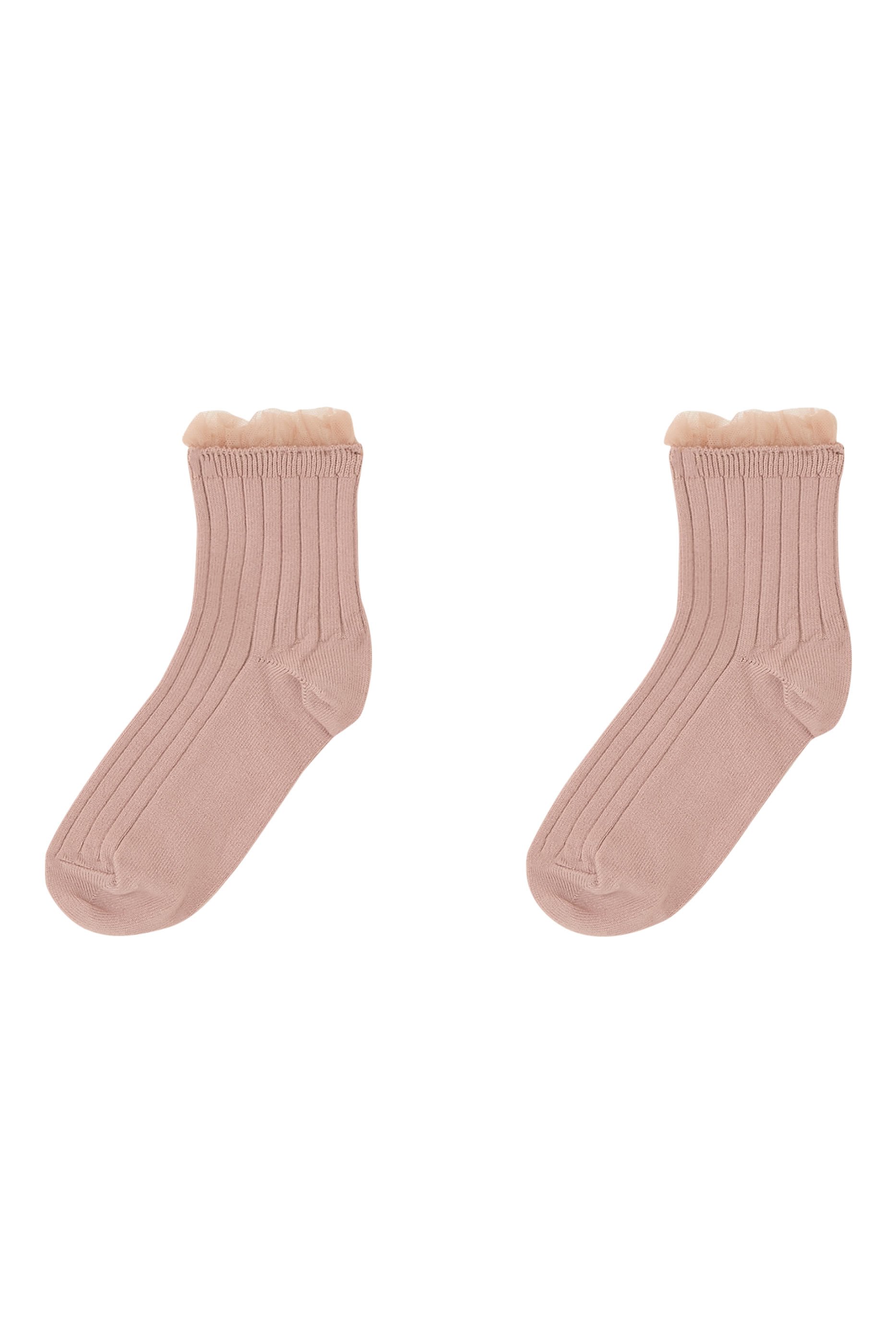 Kids Margaux Tulle Frill Ribbed Ankle Socks