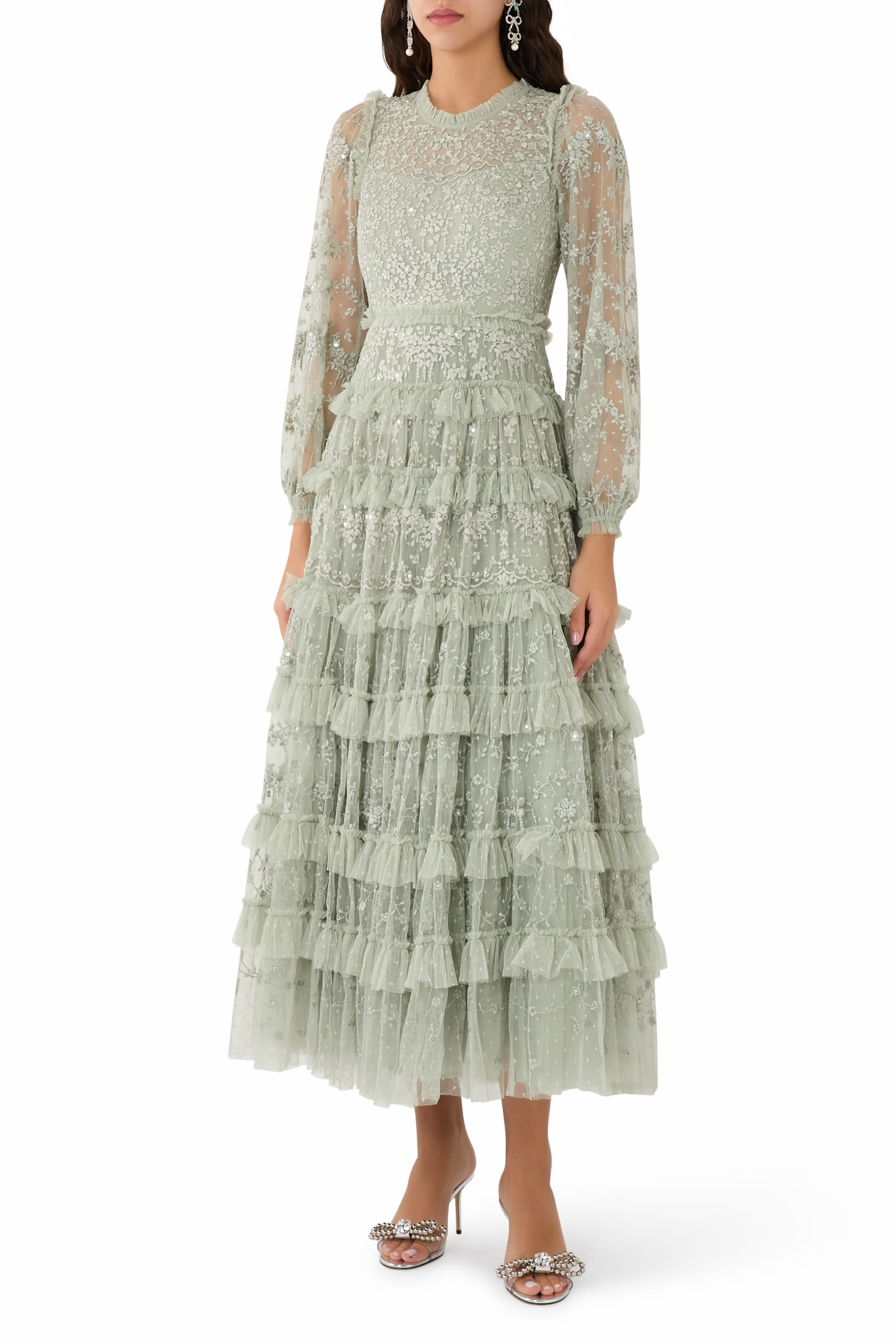  Blossom Lace Ankle Gown