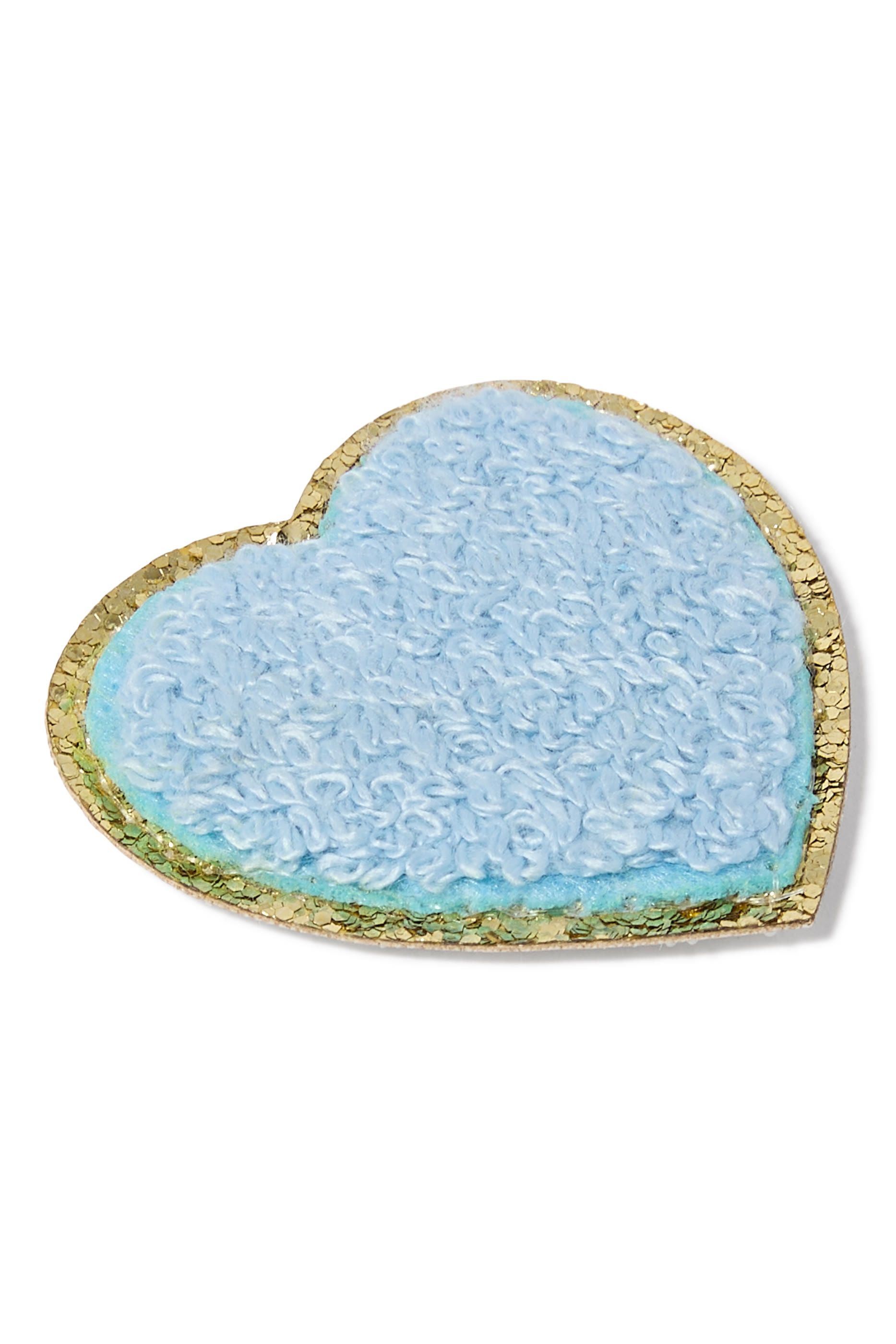Kids Chenille Sparkle Heart Patches Set