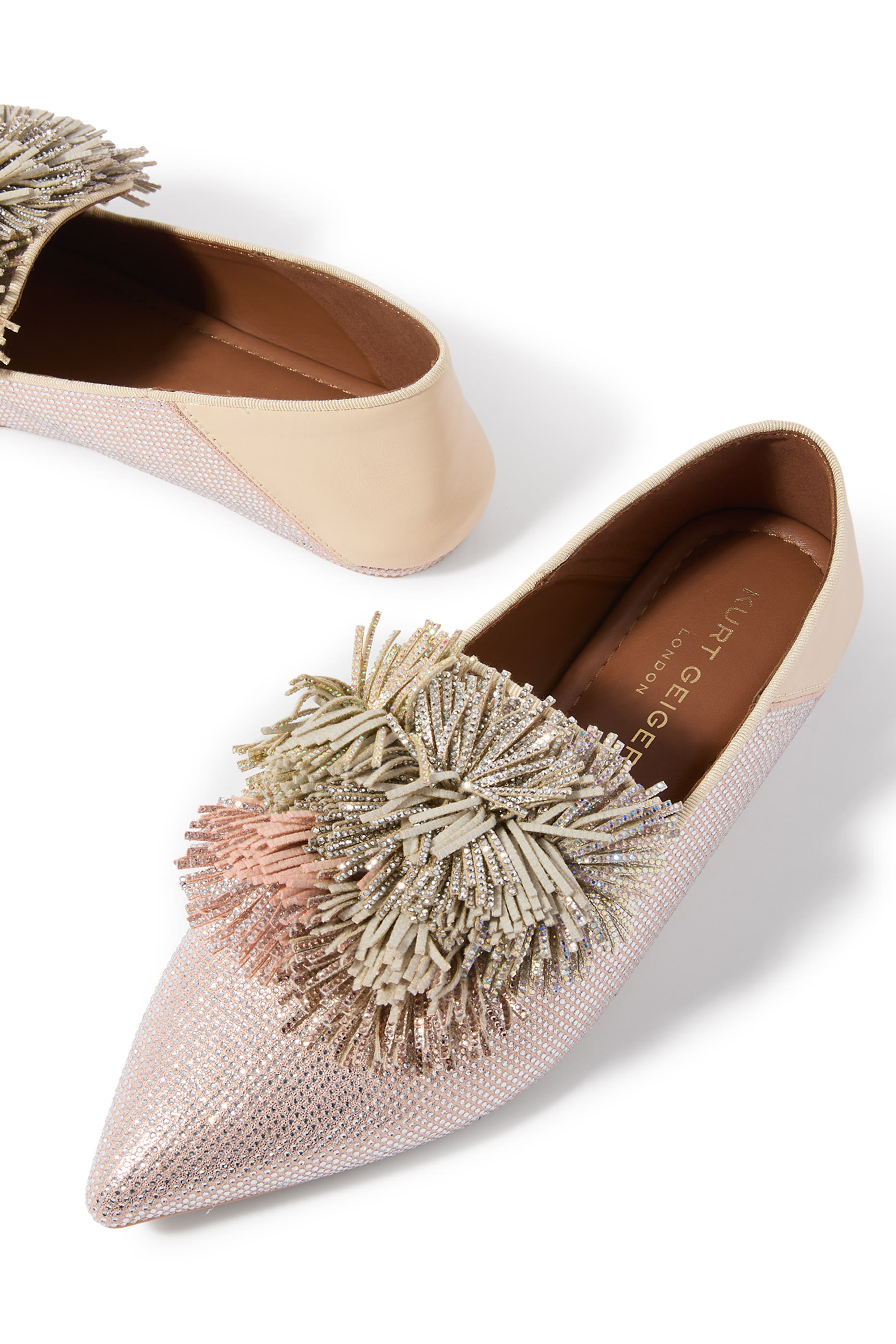  Pom Pom Point Slip-On Flats