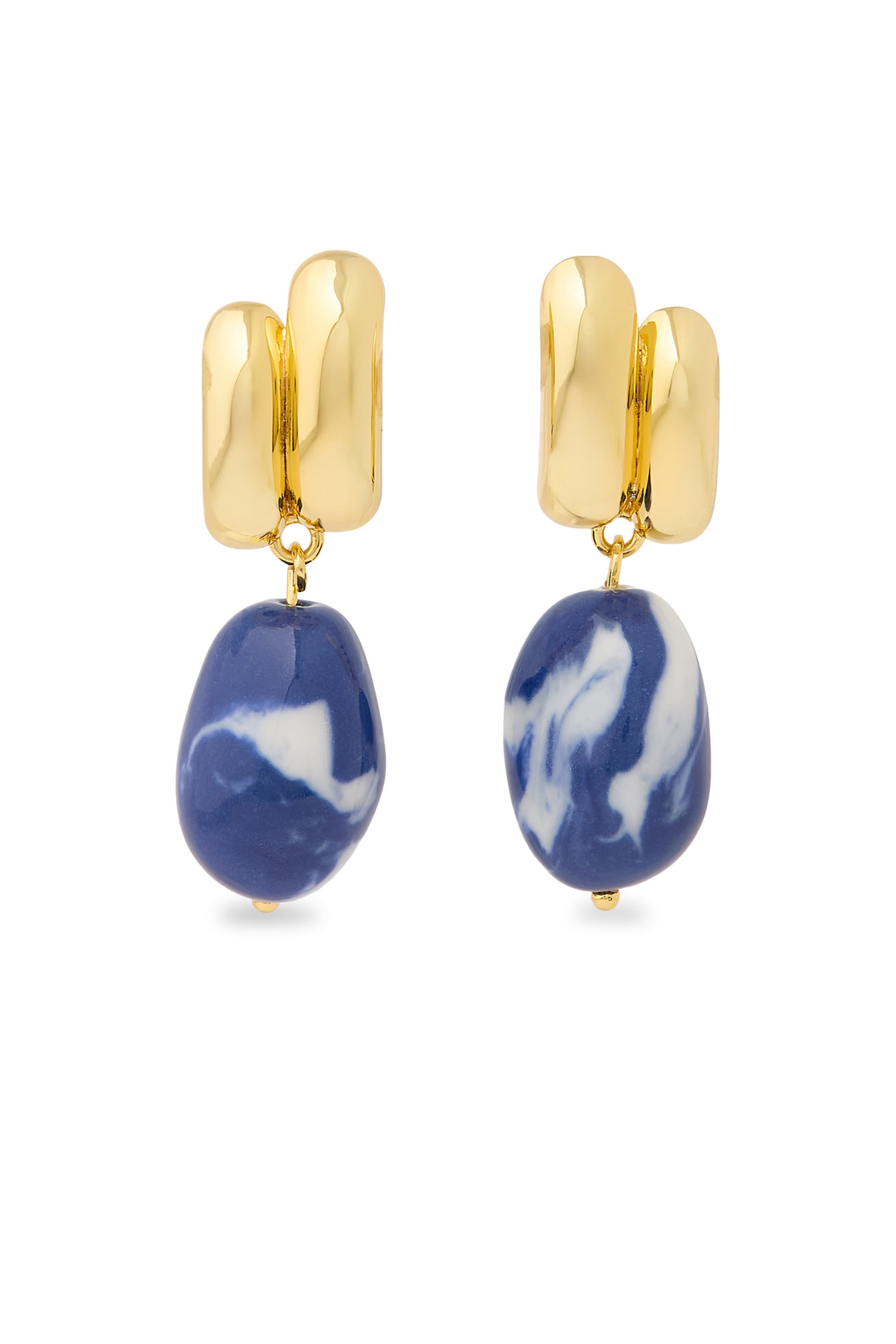 The Iris Earrings, 18k Silver & Ceramic Beads