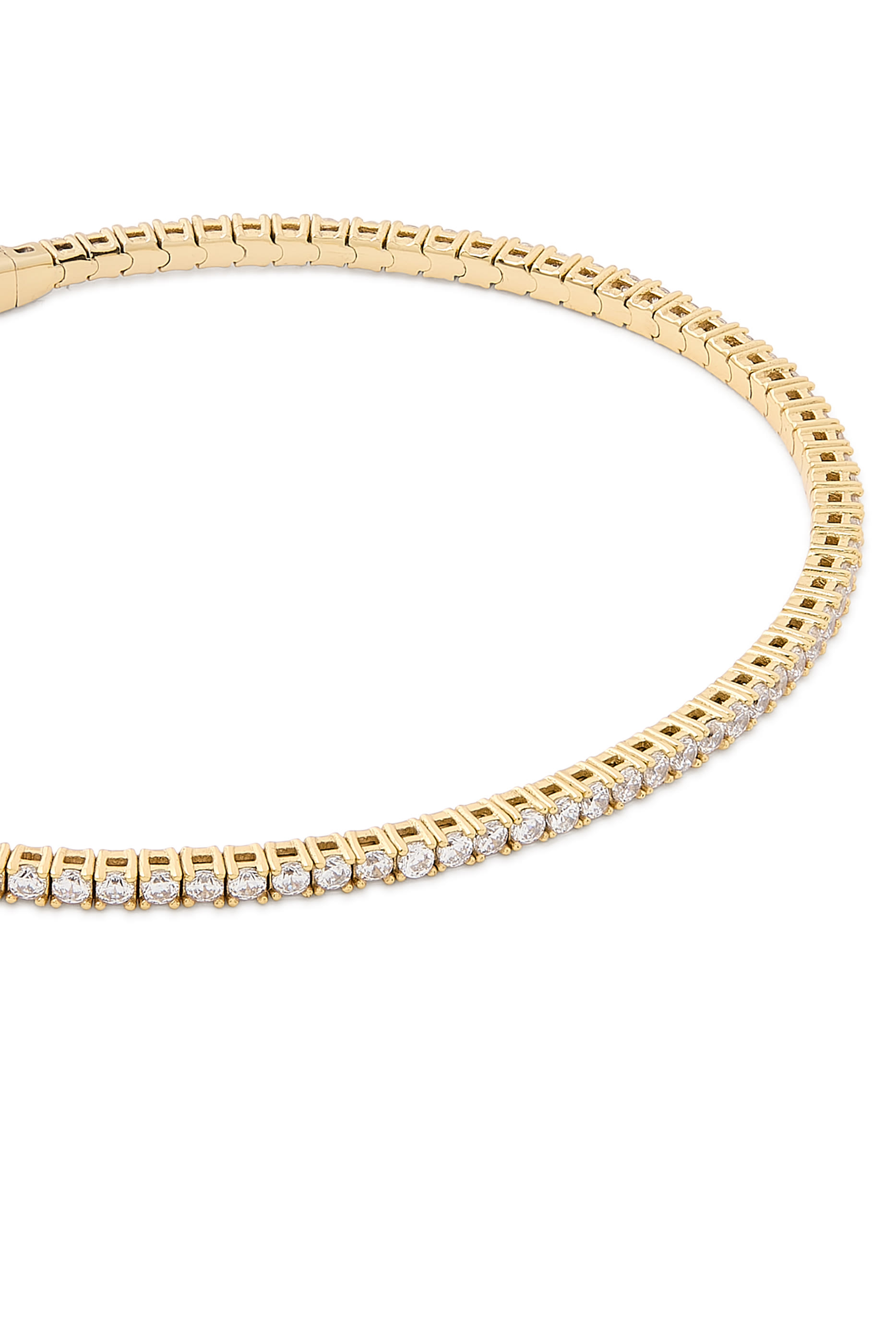 Diamond Tennis Bangle,  14ct Vermeil on Sterling Silver & AAAA+ Grade Cubic Zirconia