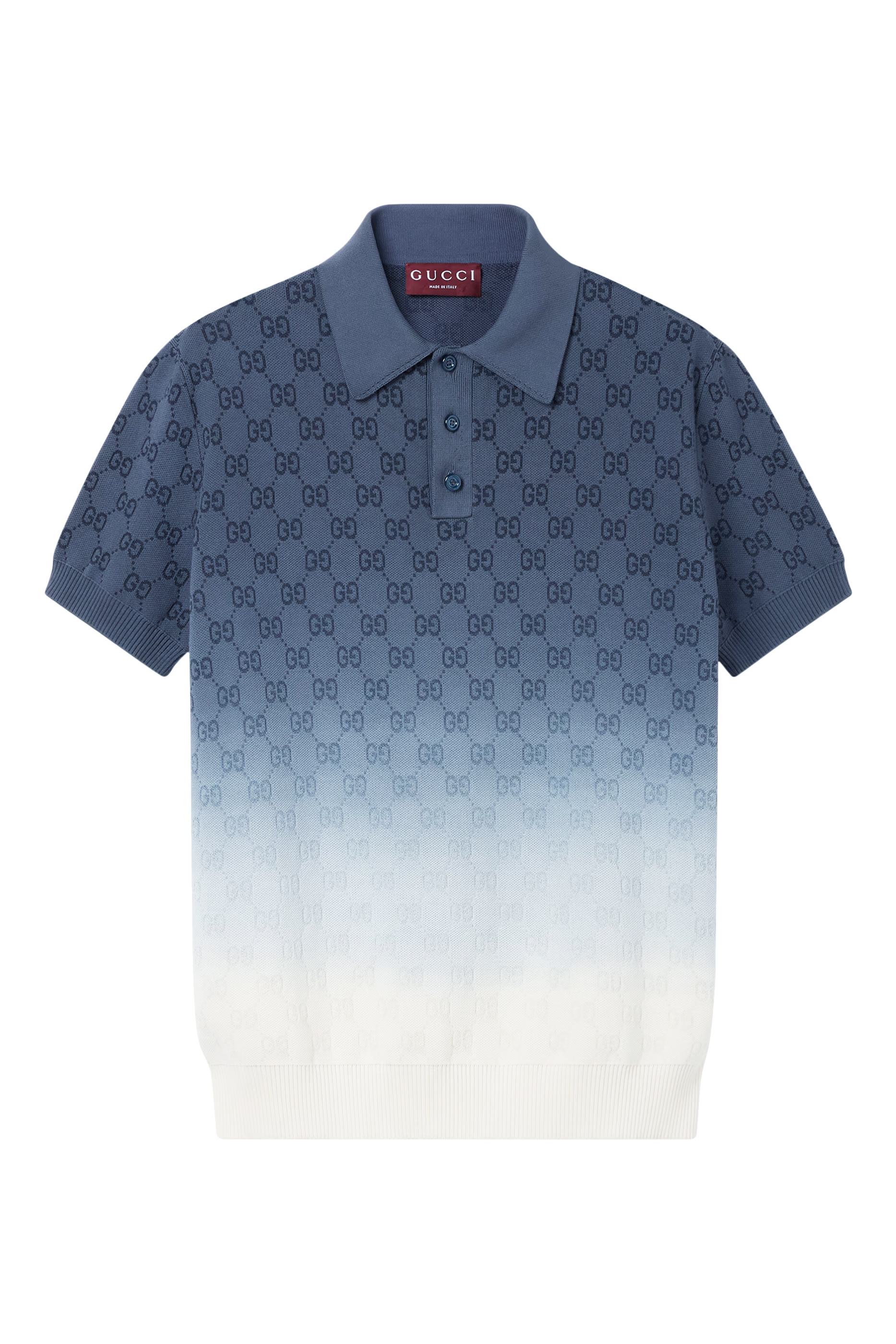 GG Cotton Knit Jacquard Polo Shirt