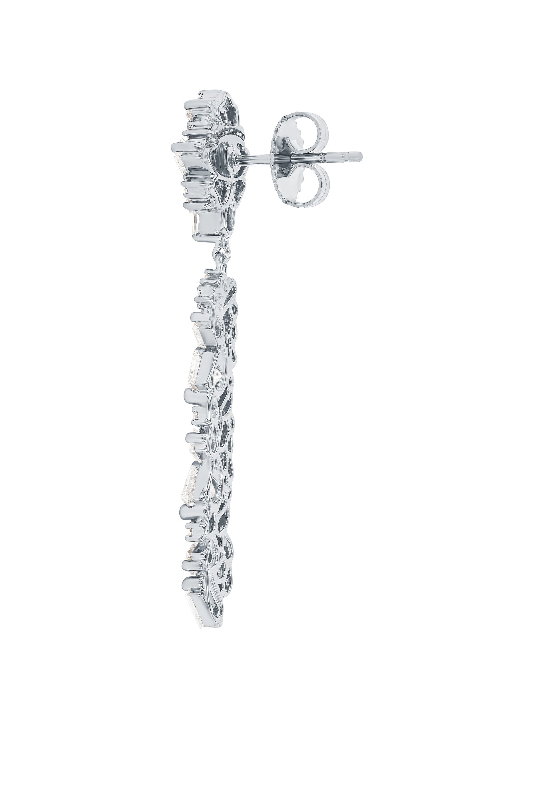 La Fantaisie Sunbeam Diamond Drop Earrings, 18K White Gold & Diamonds