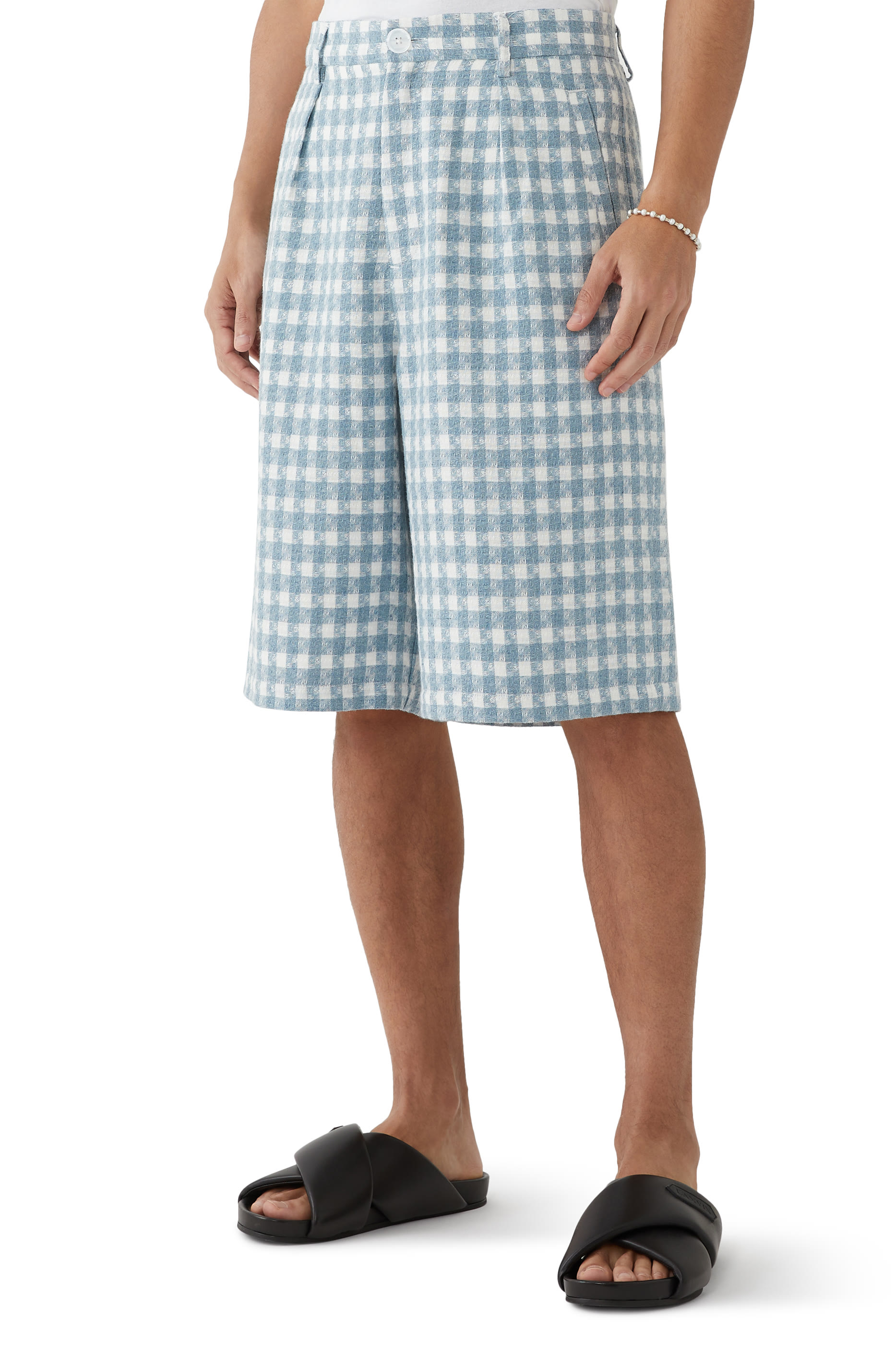 Plaid Pleated Shorts