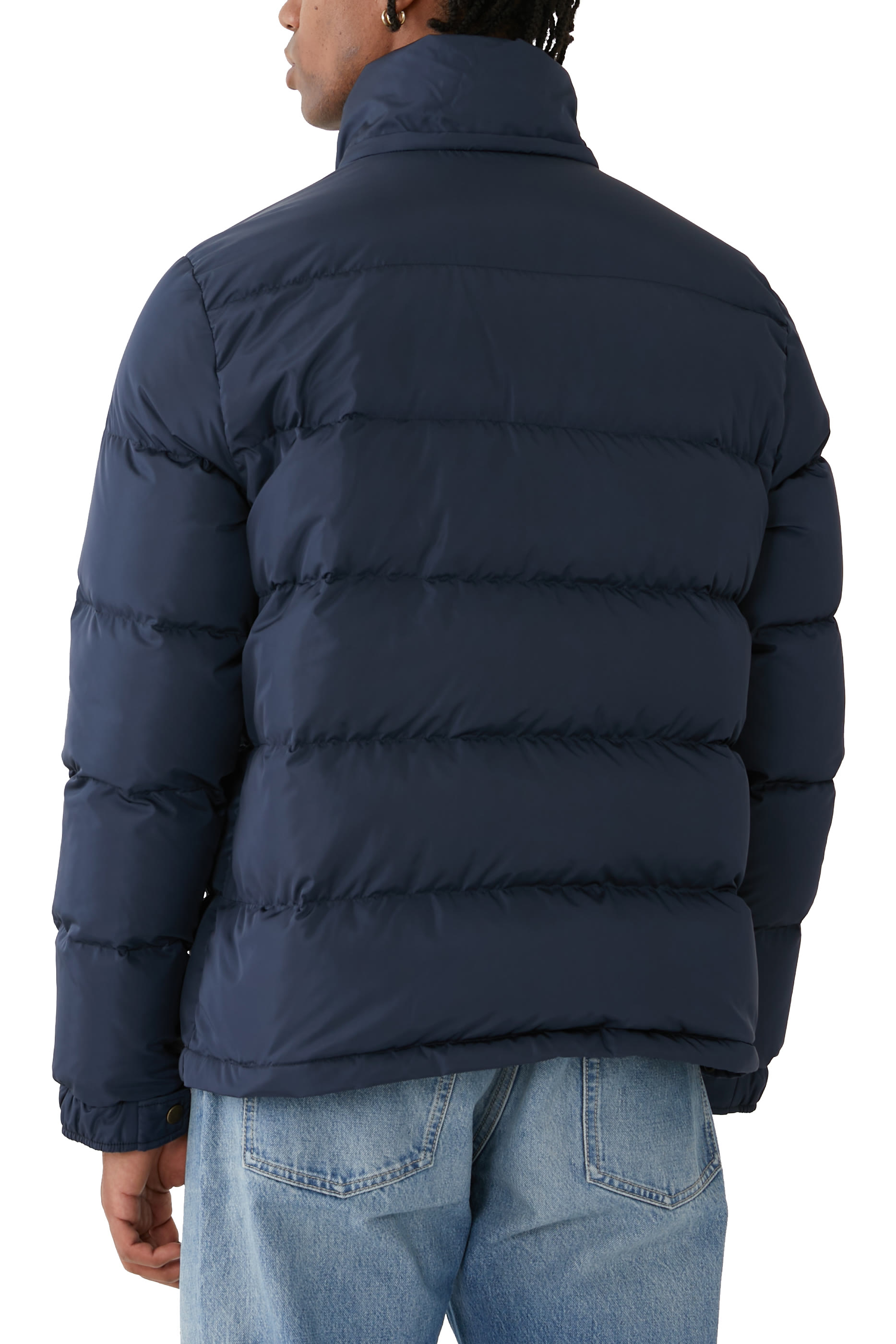 VLogo Patch Nylon Hooded Down Jacket