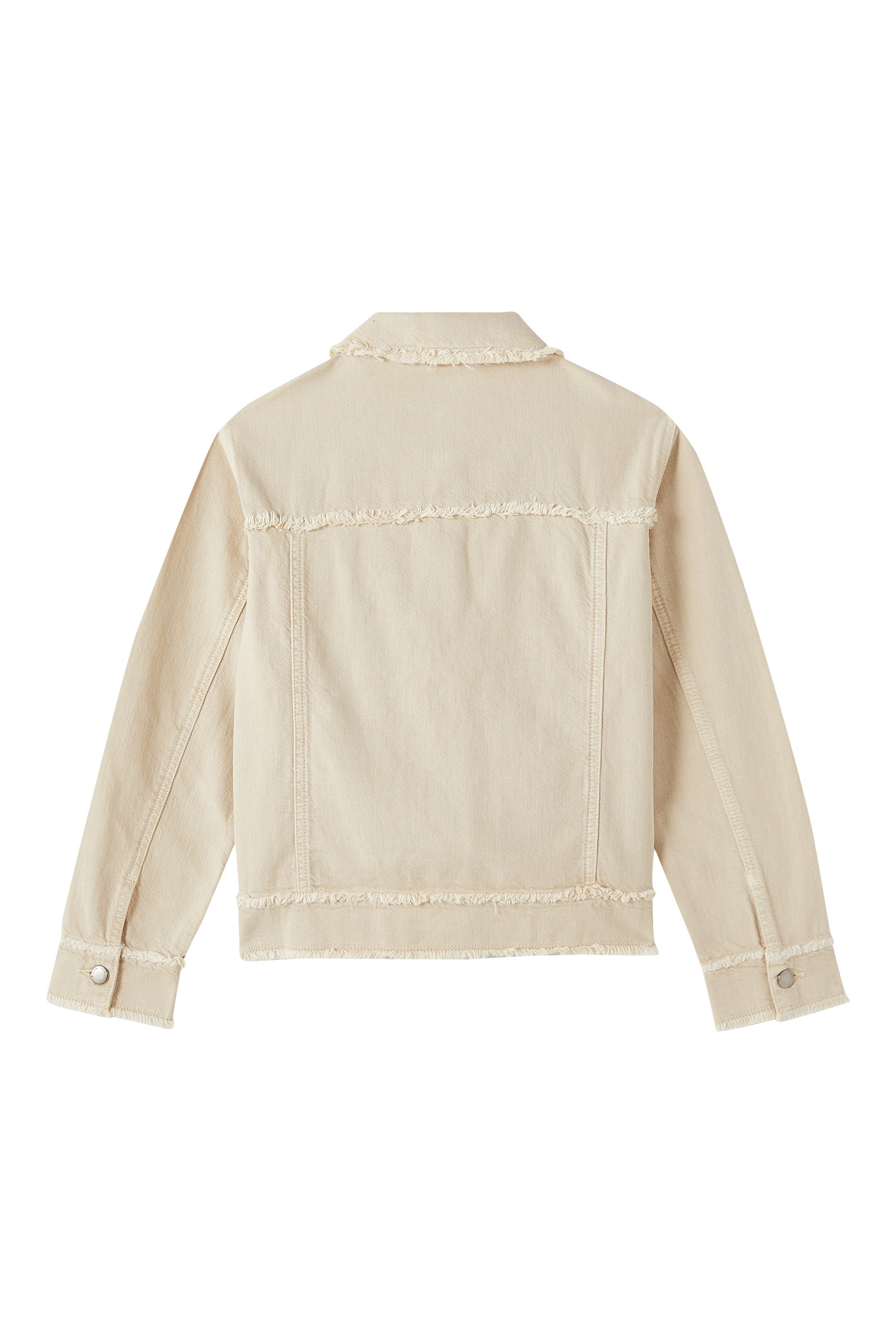 Kids Fringed Button-Down Denim Jacket