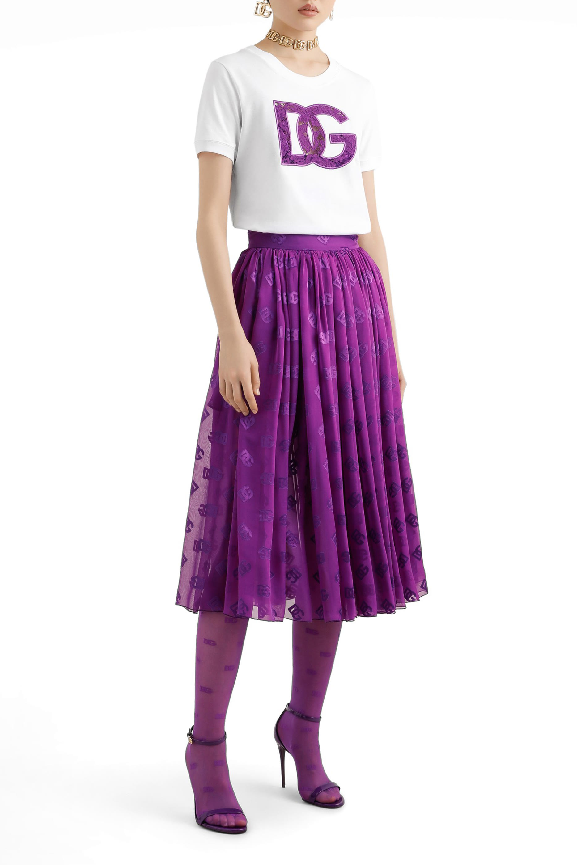 Devore Satin Jacquard Skirt