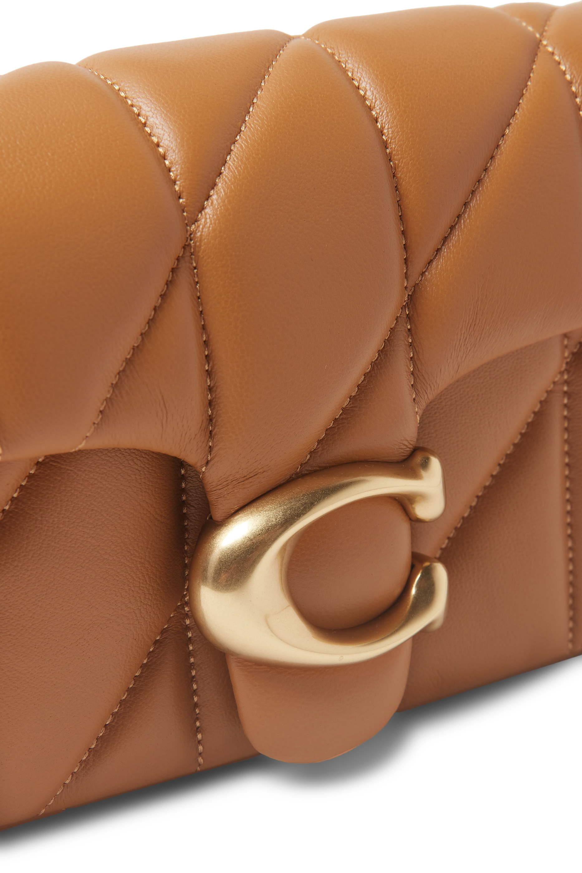 Quilted Pillow Leather Tabby Wristlet With Chain