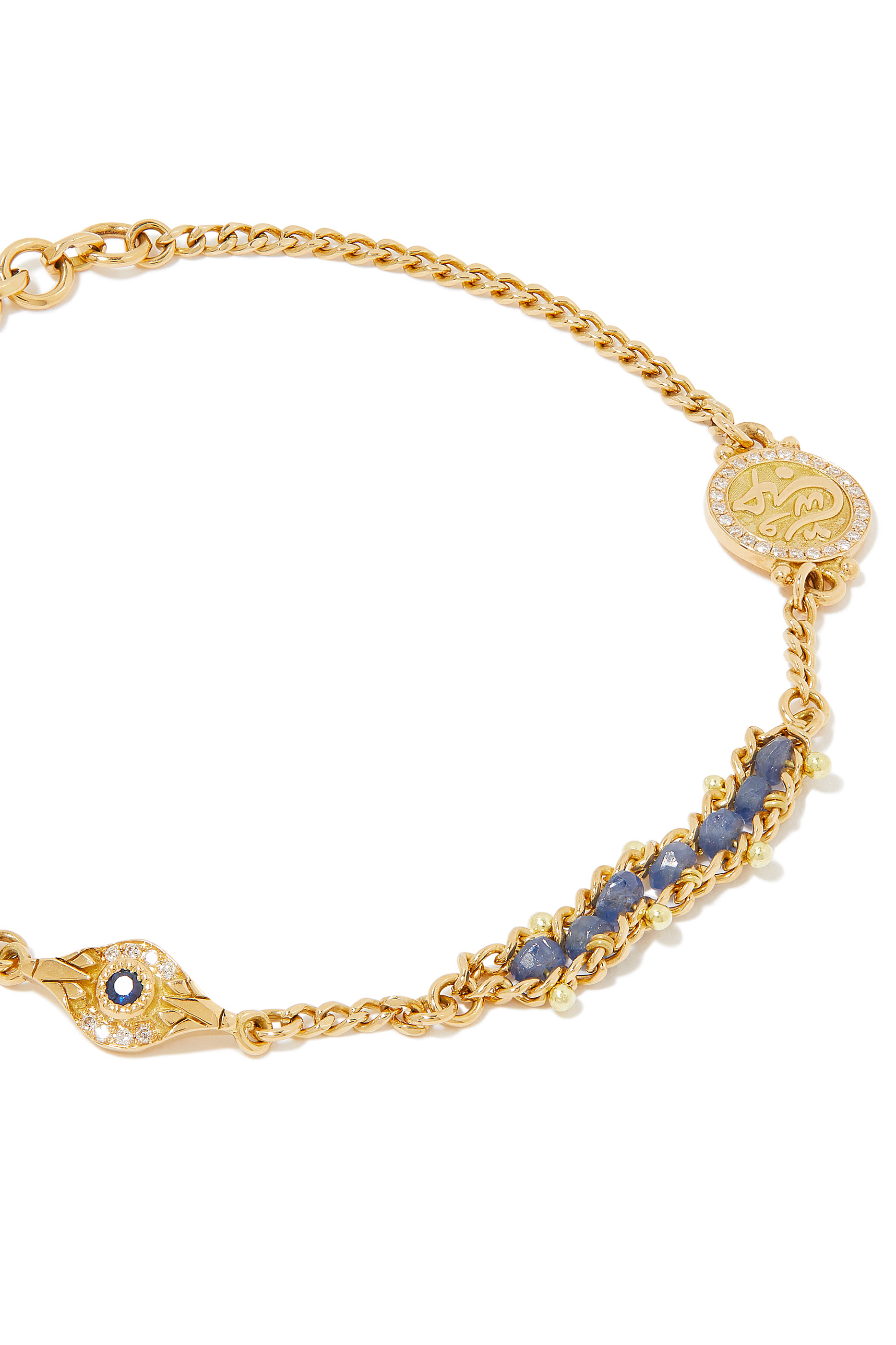 Love Bracelet, 18k Yellow Gold with Sapphire & Diamond