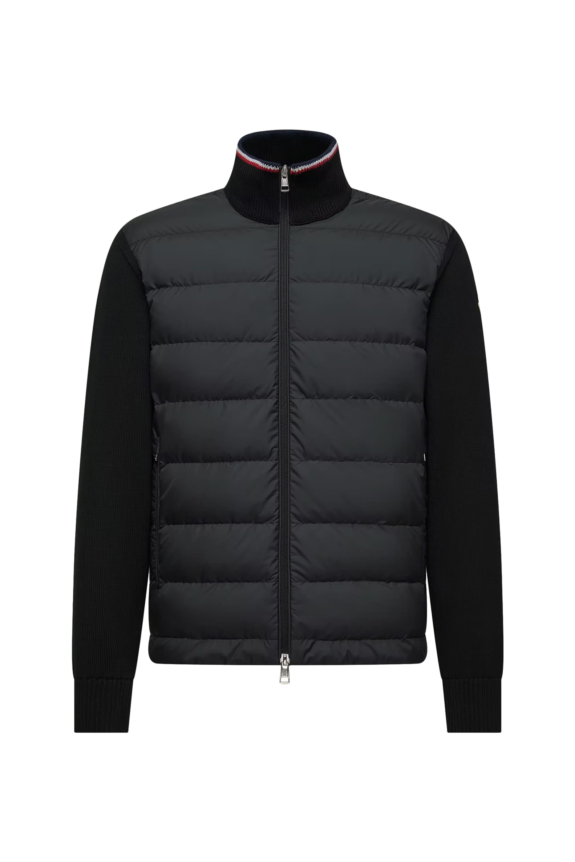  Padded Zip-Up Cotton Cardigan 