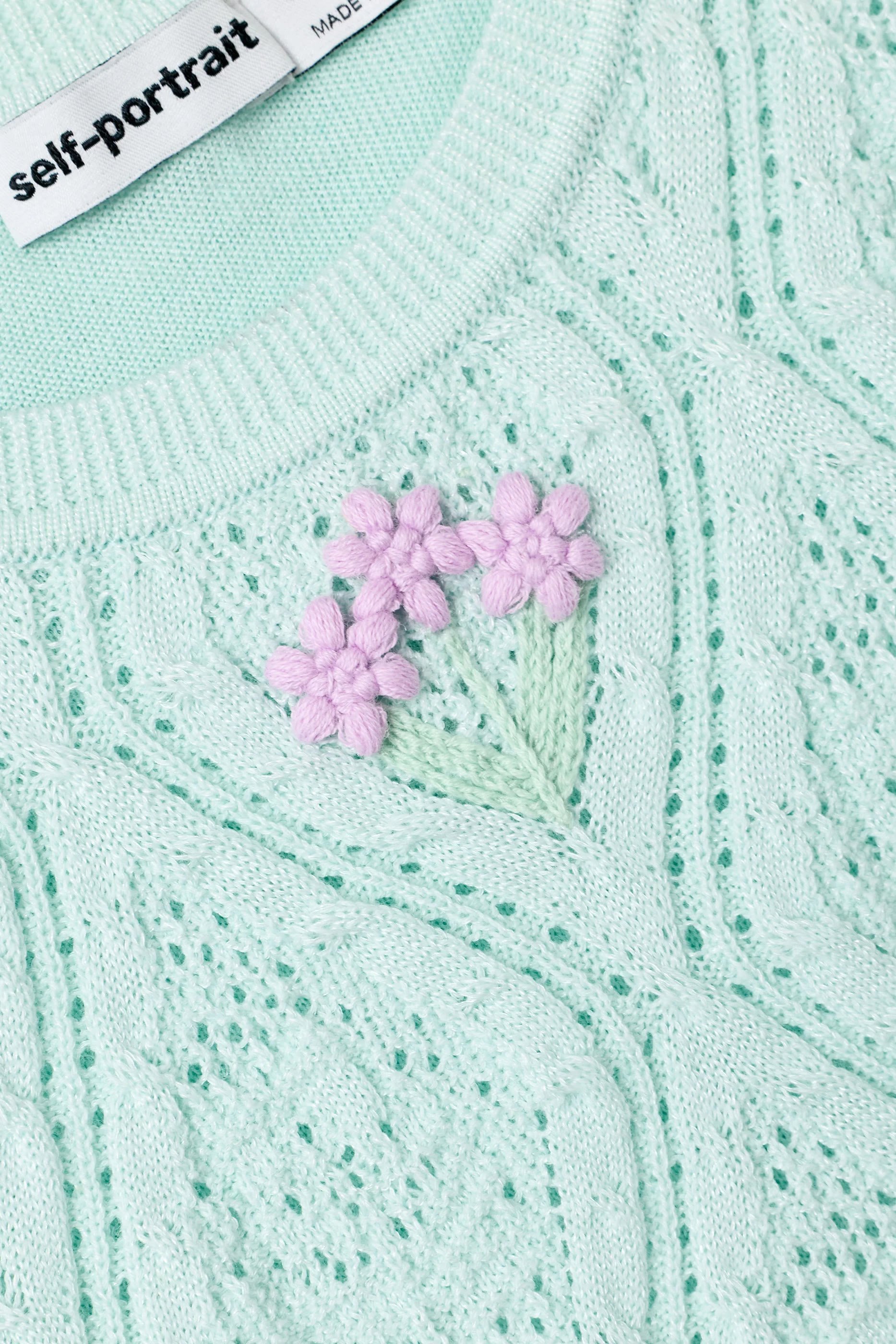 Kids Flower Embroidered Knit Dress