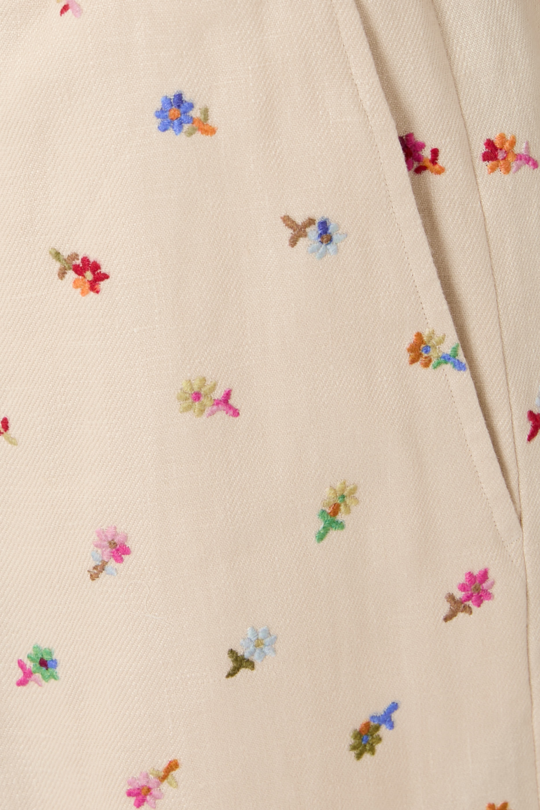 Floral Embroidered Easy Shorts